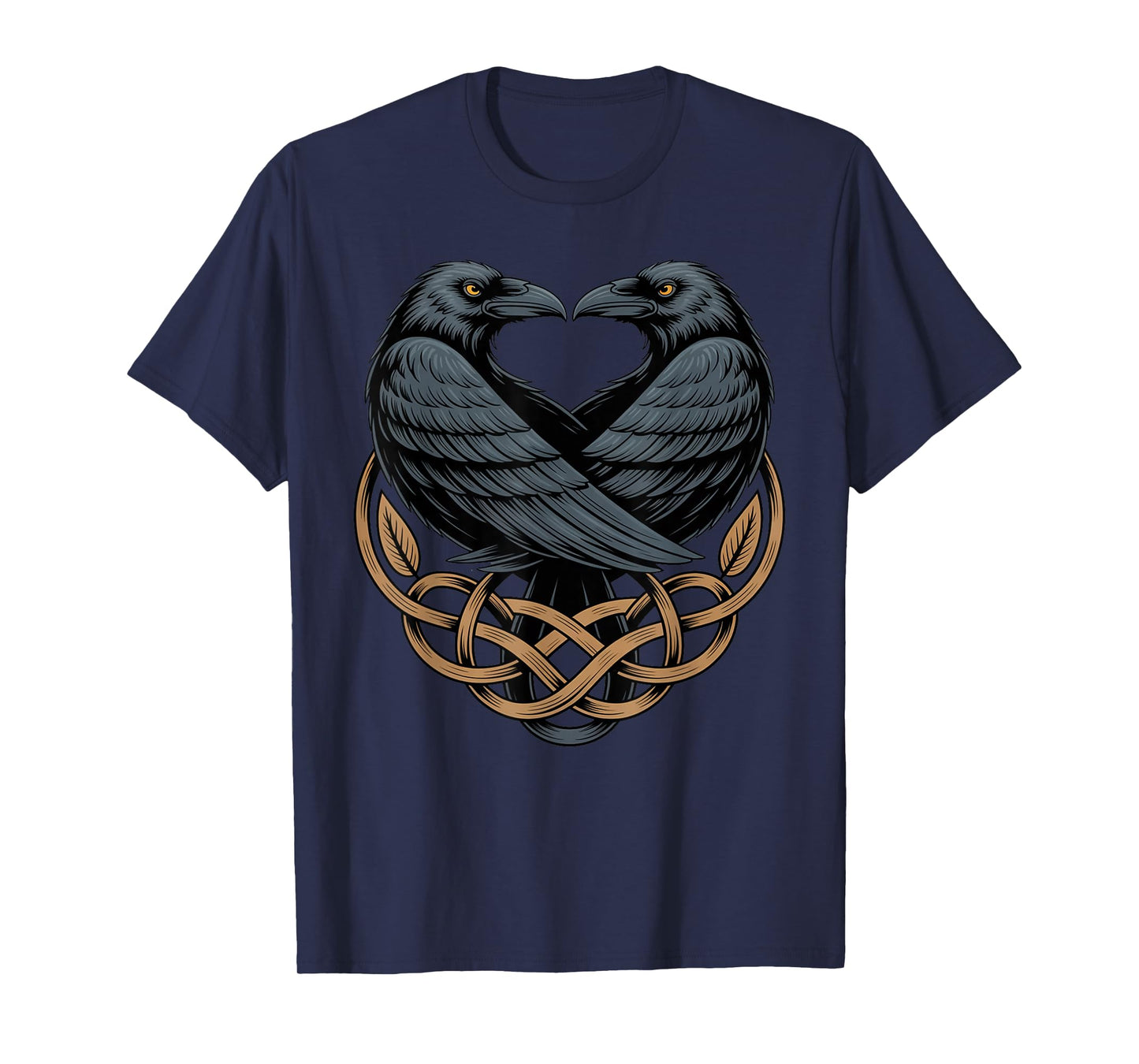 Classic Knotwork Odins Raven Valhalla Norse Viking Mythology T-Shirt