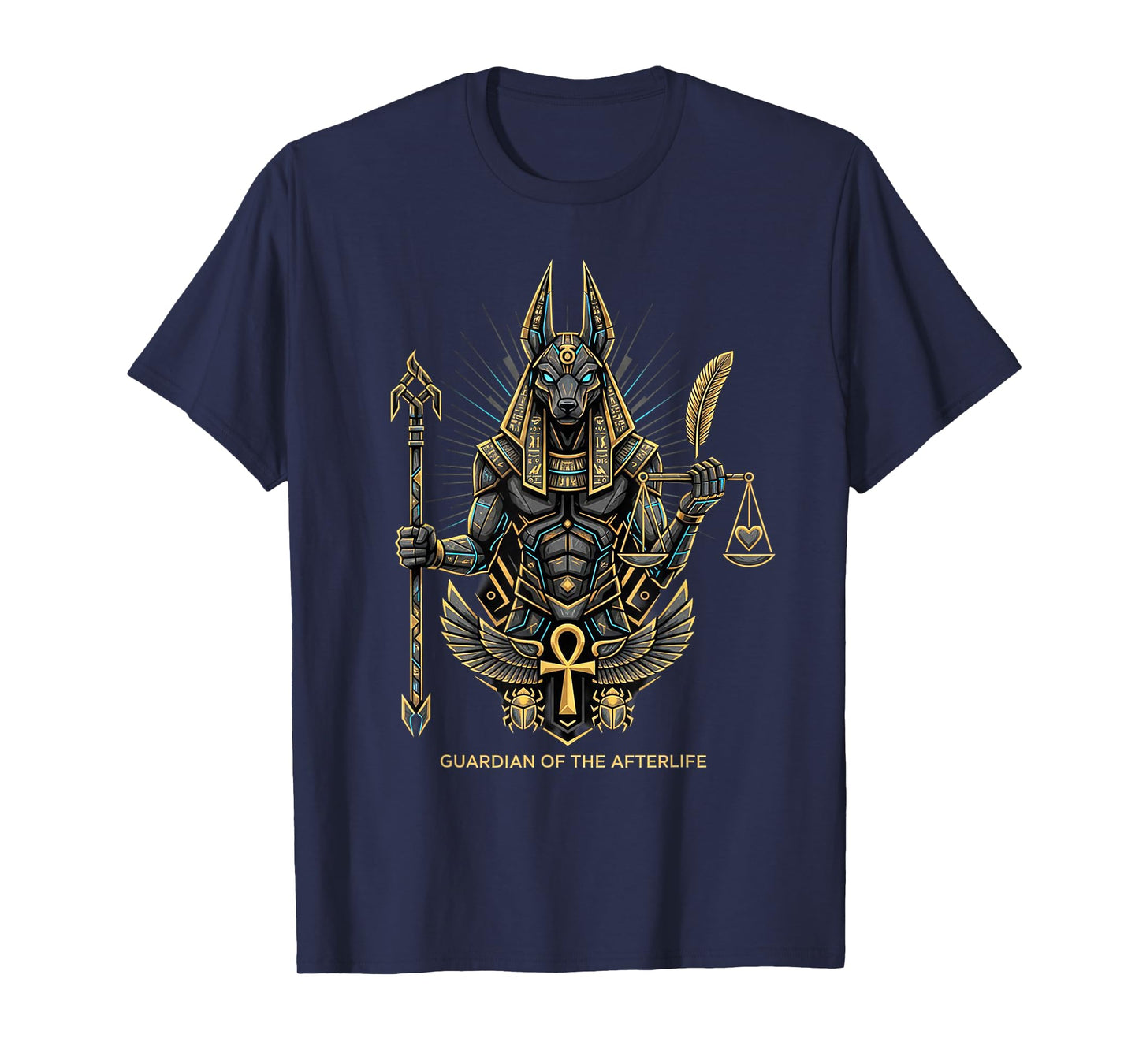 Anubis God King Pharaoh of Egypt Graphic Design Illustration T-Shirt