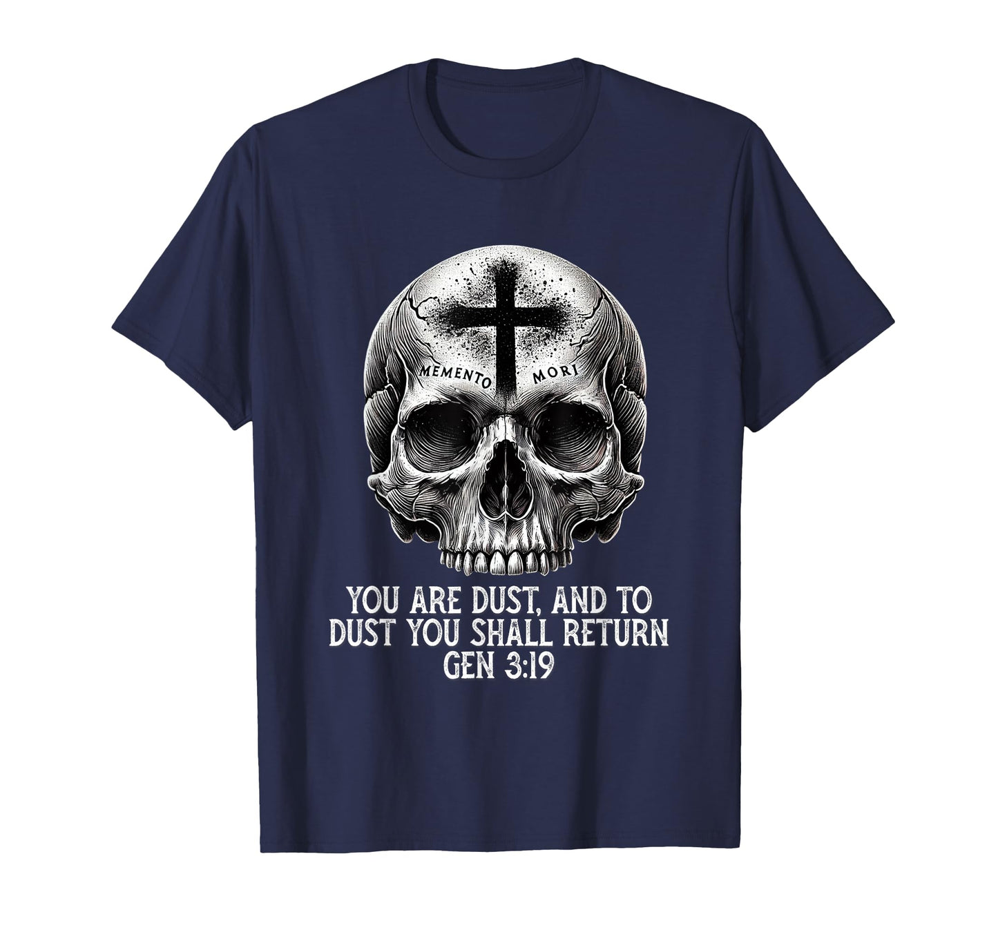 Memento Mori Catholic Crucifix Traditional Latin Mass Skull T-Shirt