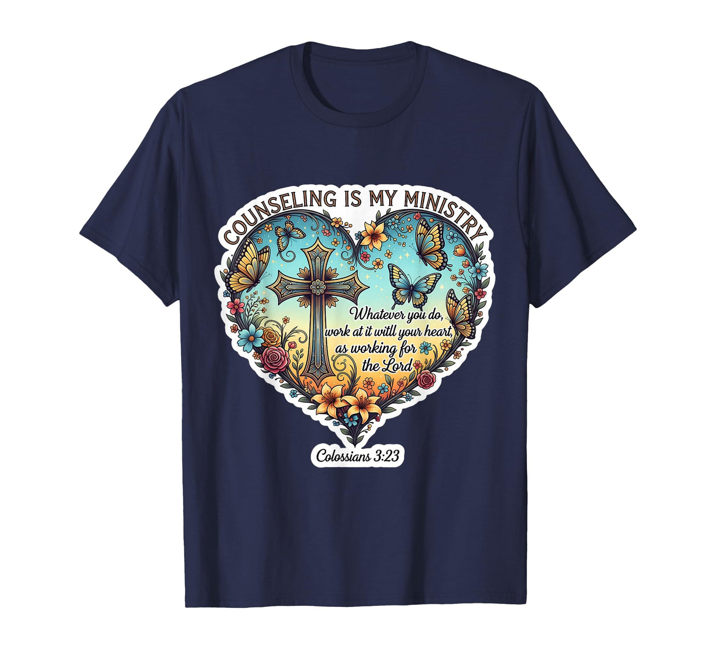 Christian Counselor Counseling is My Ministry Bible Floral T-Shirt