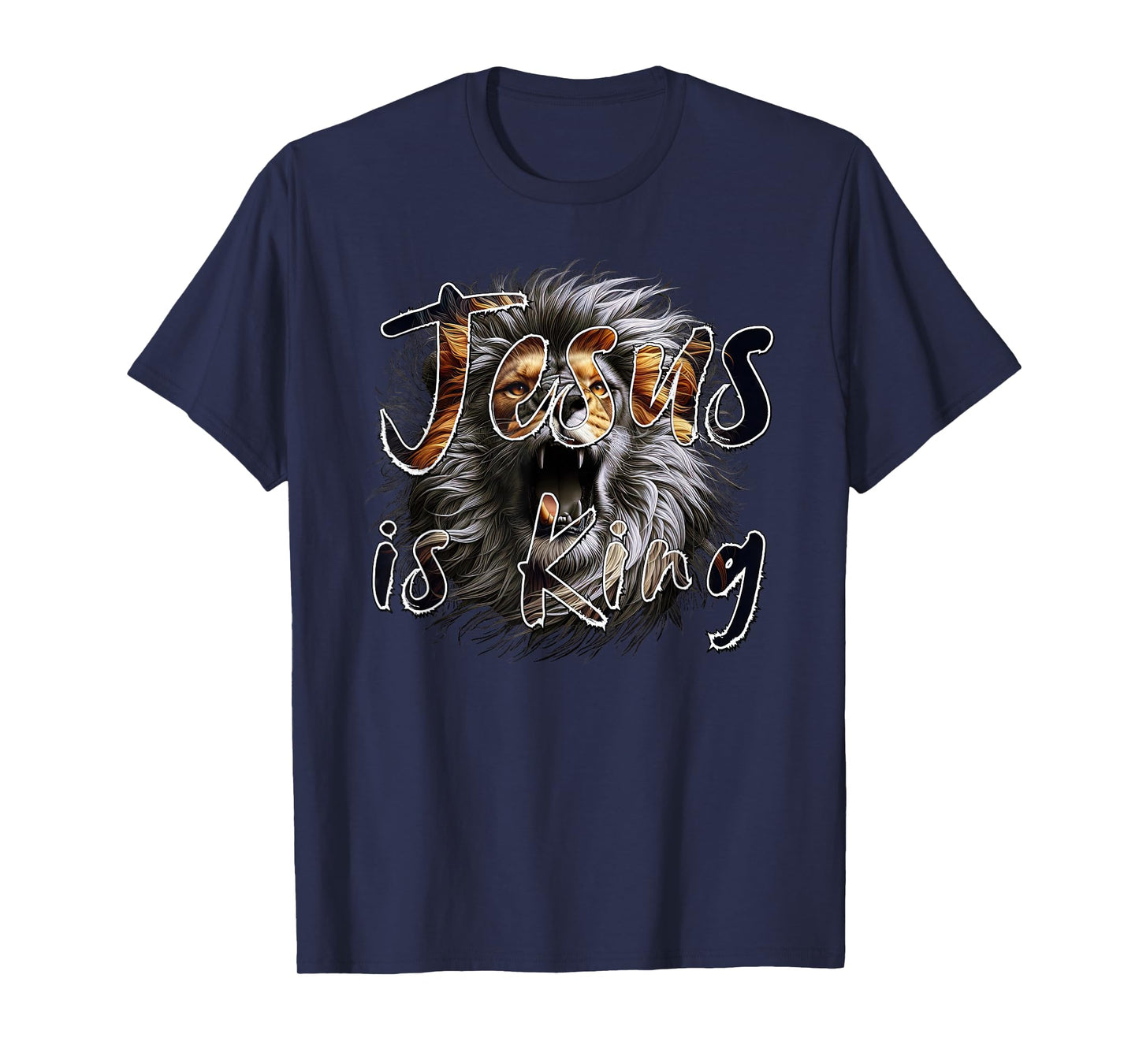 Jesus is King, The Lion of Judah Striking Christian Graphic T-Shirt