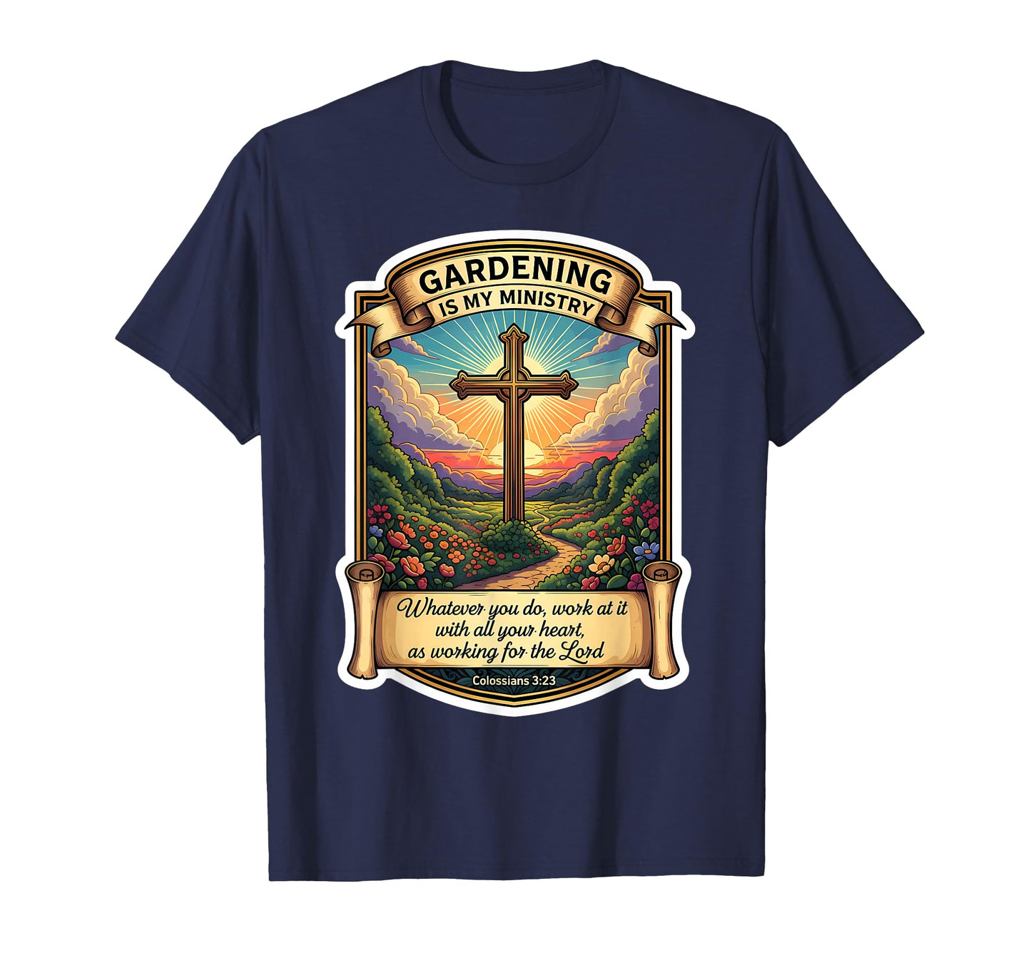 Christian Gardener Gardening is My Ministry God Jesus Christ T-Shirt