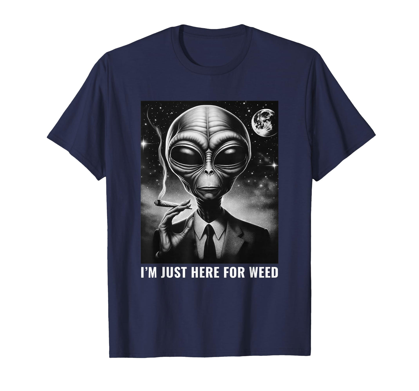 Weed Stoner Funny Alien 420 Joint Marijuana Cannabis T-Shirt