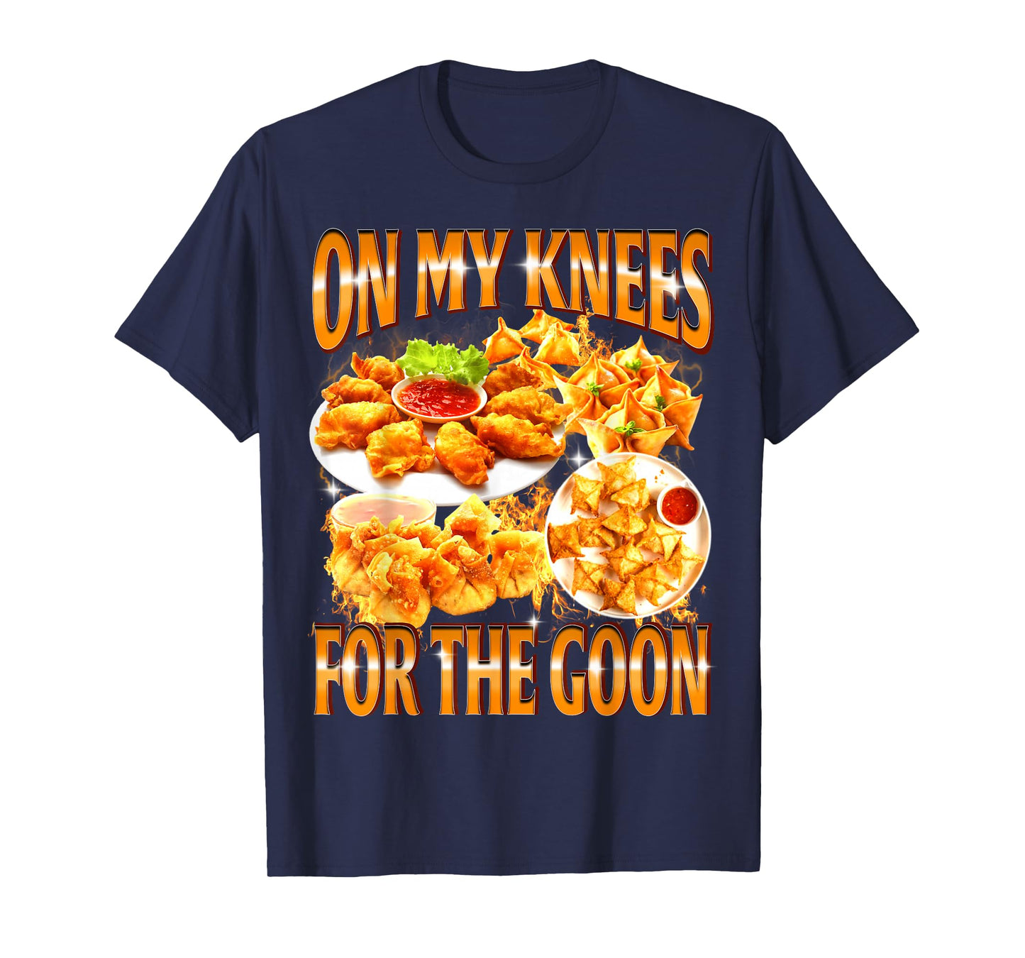 On My Knees for The Goon Bootleg Food Crab Rangoon Meme T-Shirt