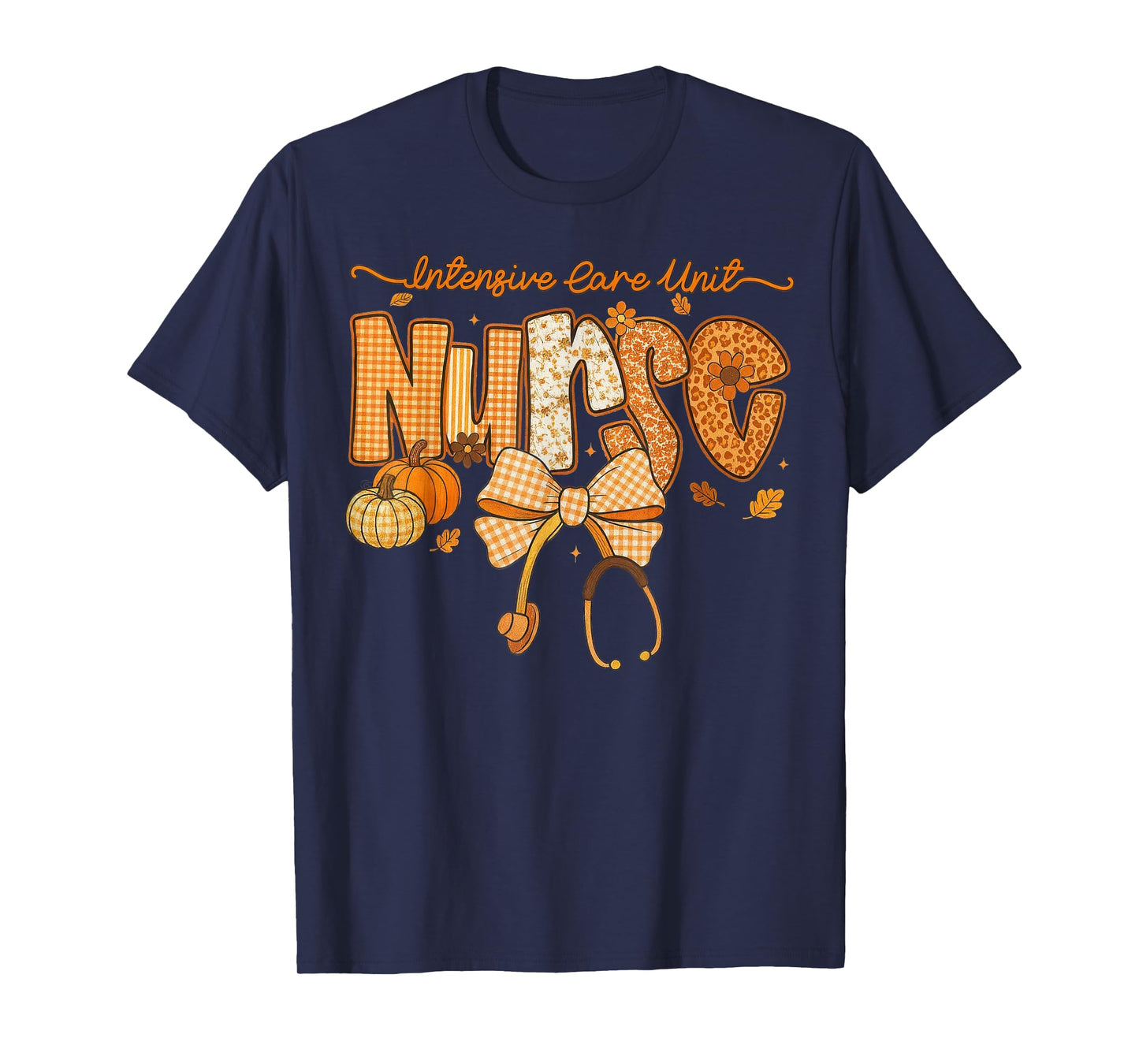 Thankful NICU Nurse Fall Thanksgiving Stethoscope Coquette T-Shirt