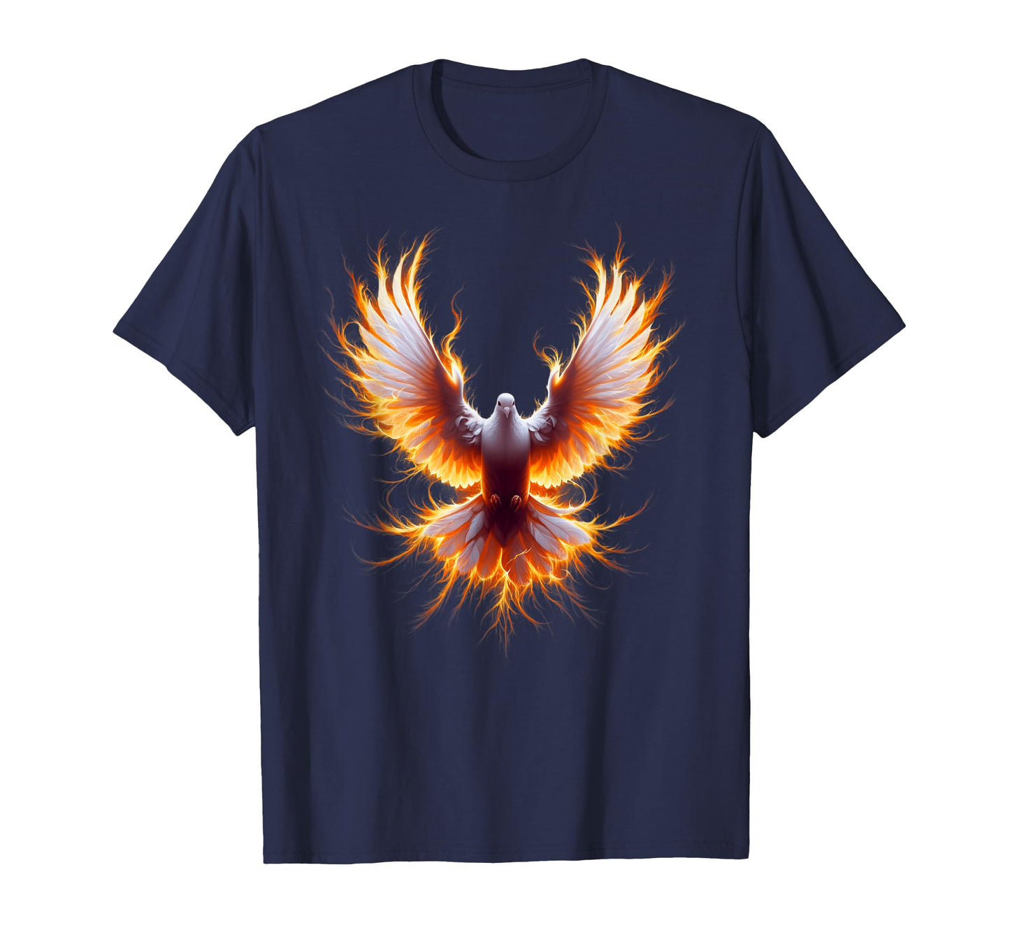 Flaming dove Holy Spirit Pentecost Christian faith tee T-Shirt