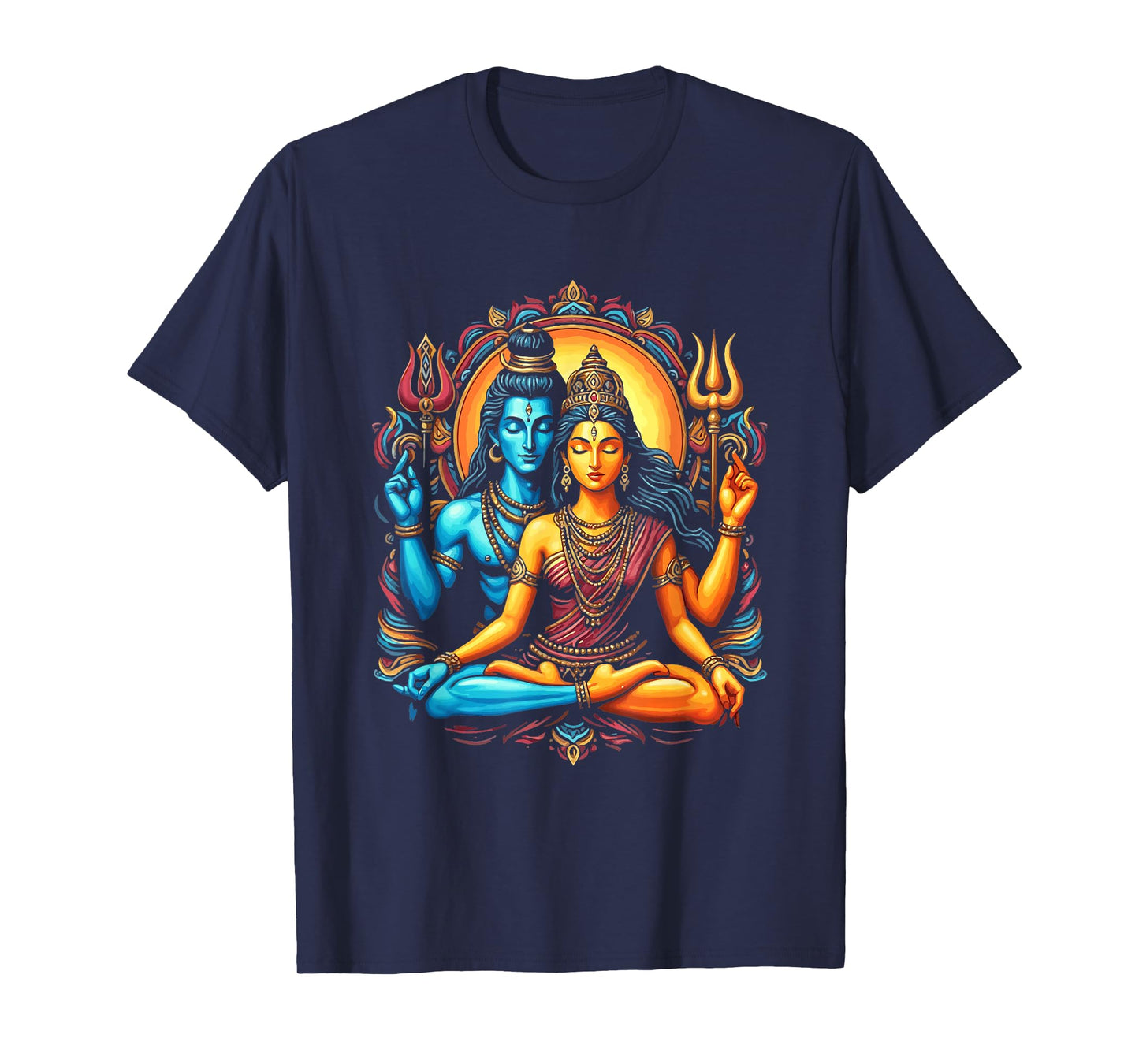 Lord Shiva Durga Hindu God Mahadeva Goddess Parvati T-Shirt
