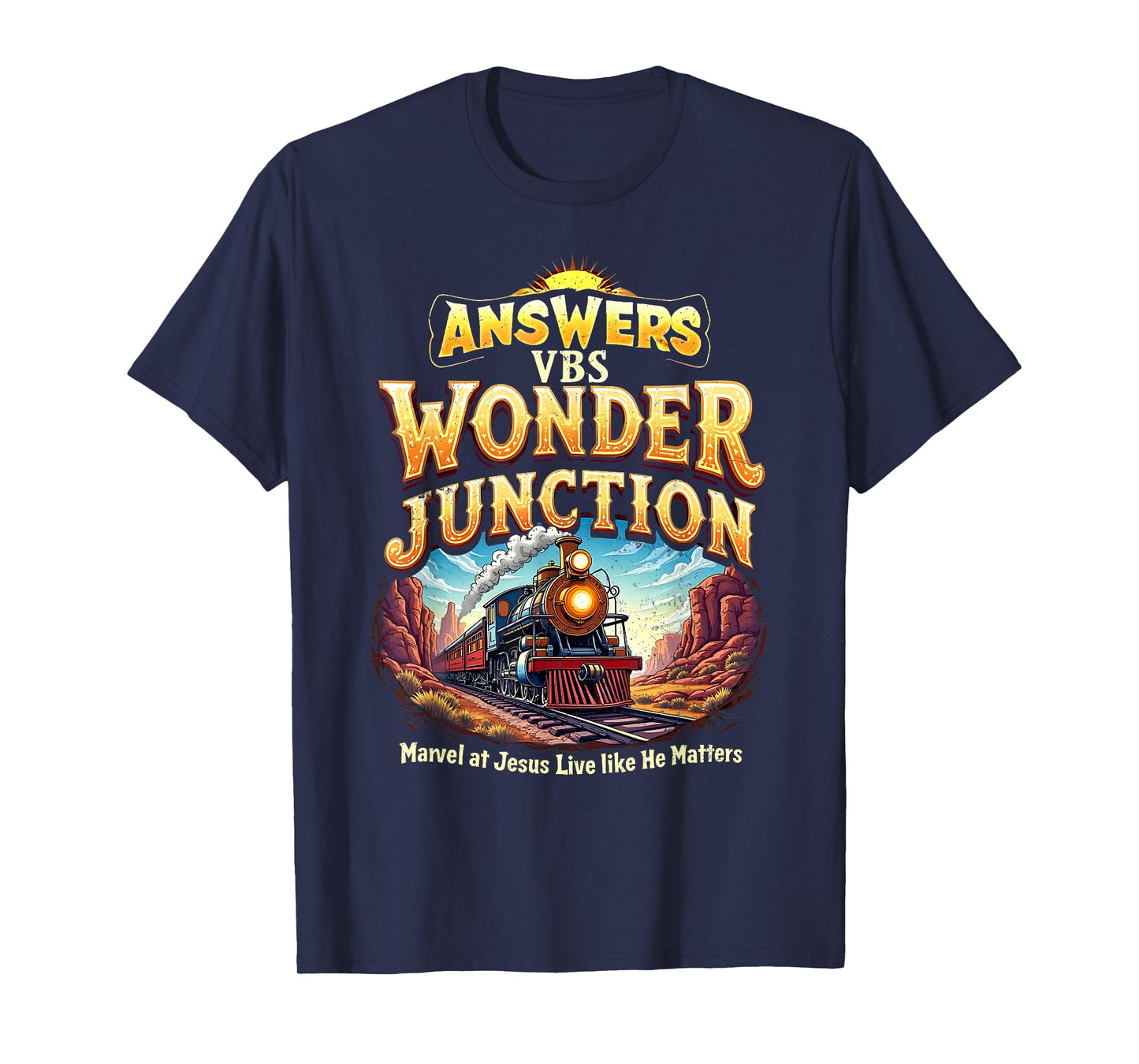Vintage Wonder Junction VBS Train Theme Christian Apparel T-Shirt