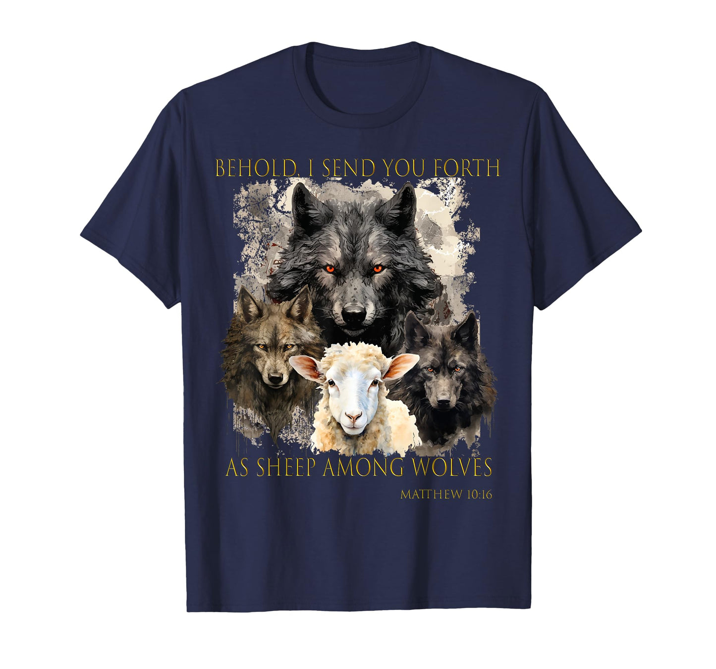 Christ Sheep among wolves John 3:16 Yeshua Religious Gospel T-Shirt