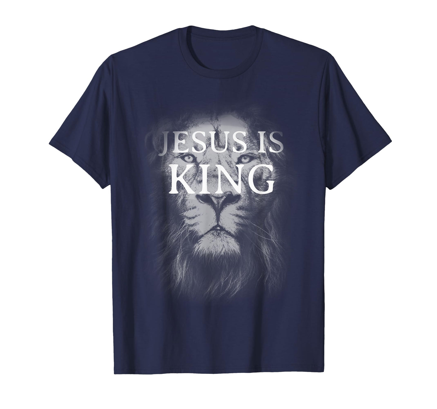 Christian Jesus is King Lion Design Faded Distressed Vintage T-Shirt