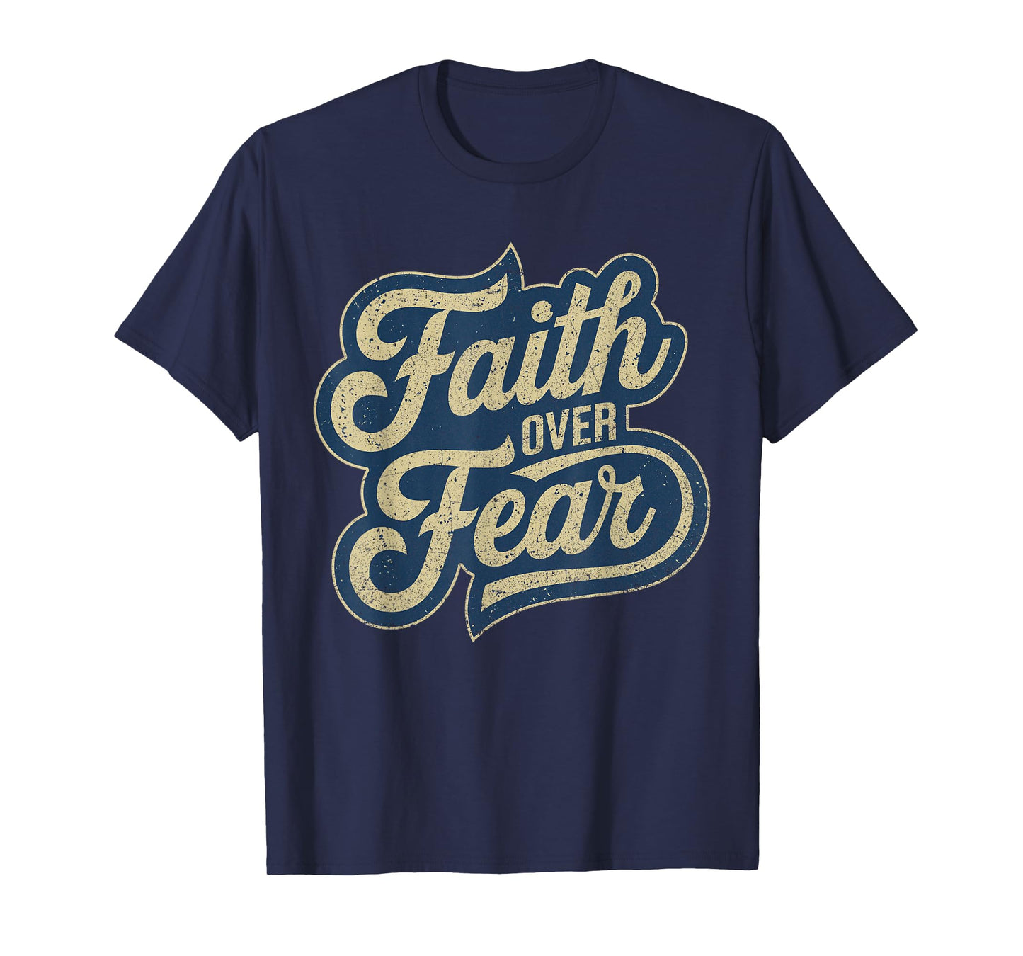 Faith Over Fear Christian Inspirational Graphic T-Shirt - Unisex, Black, Small