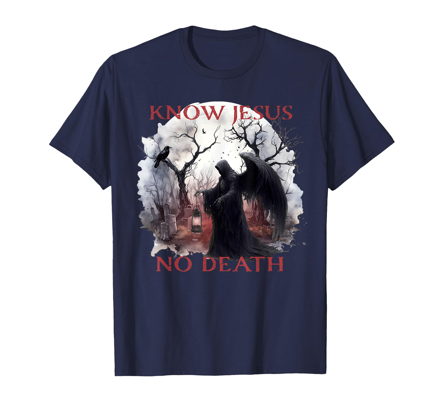 Christian Halloween Know Jesus No Death, Angel Of Death T-Shirt