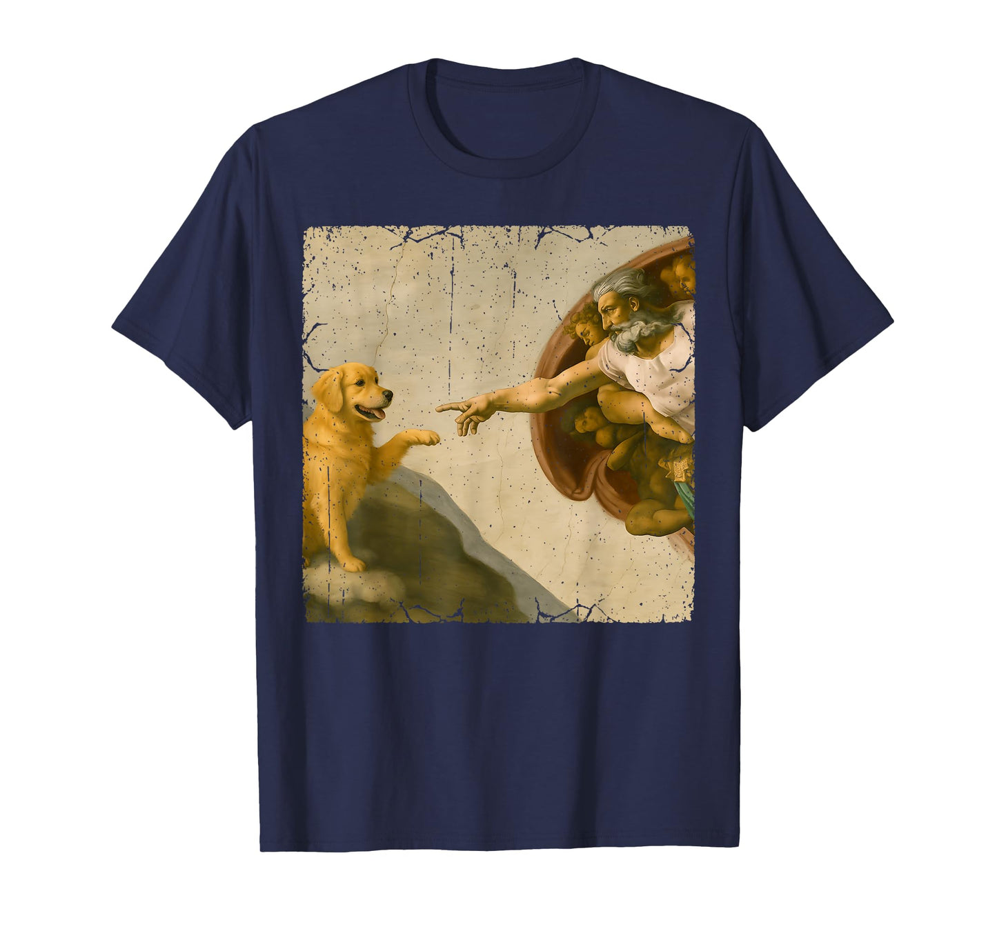 Golden Retriever God Creation of Adam Meme Funny Memes T-Shirt