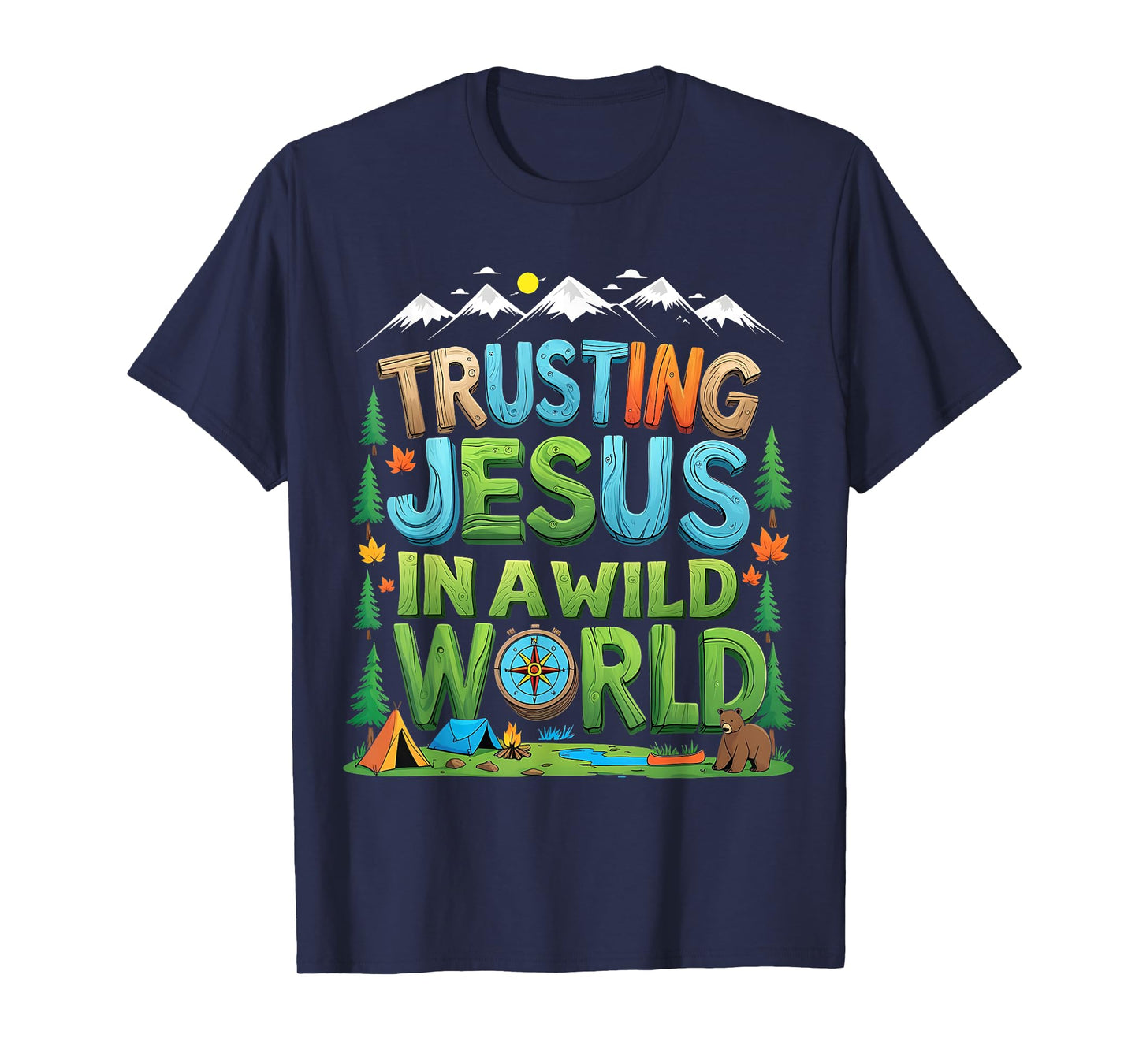 Christian Summer True North VBS 2025 Trusting Jesus Camp T-Shirt
