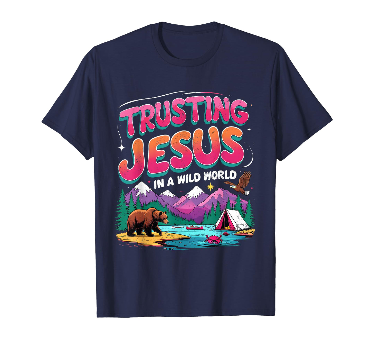 Trusting Jesus in a Wild World VBS 2025 Camping Theme T-Shirt