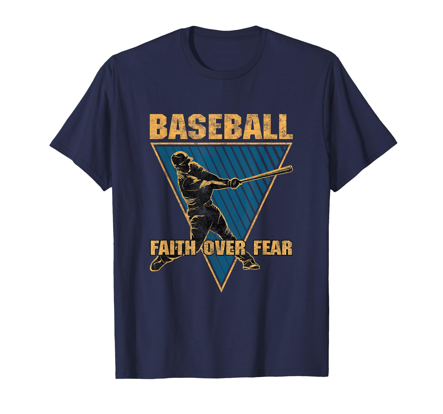 Baseball Faith Over Fear Player Coach Fan Sport Game Day T-Shirt