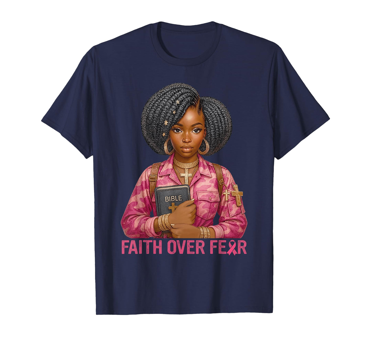 Choose Faith Over Fear Bible Cancer Awareness T-Shirt