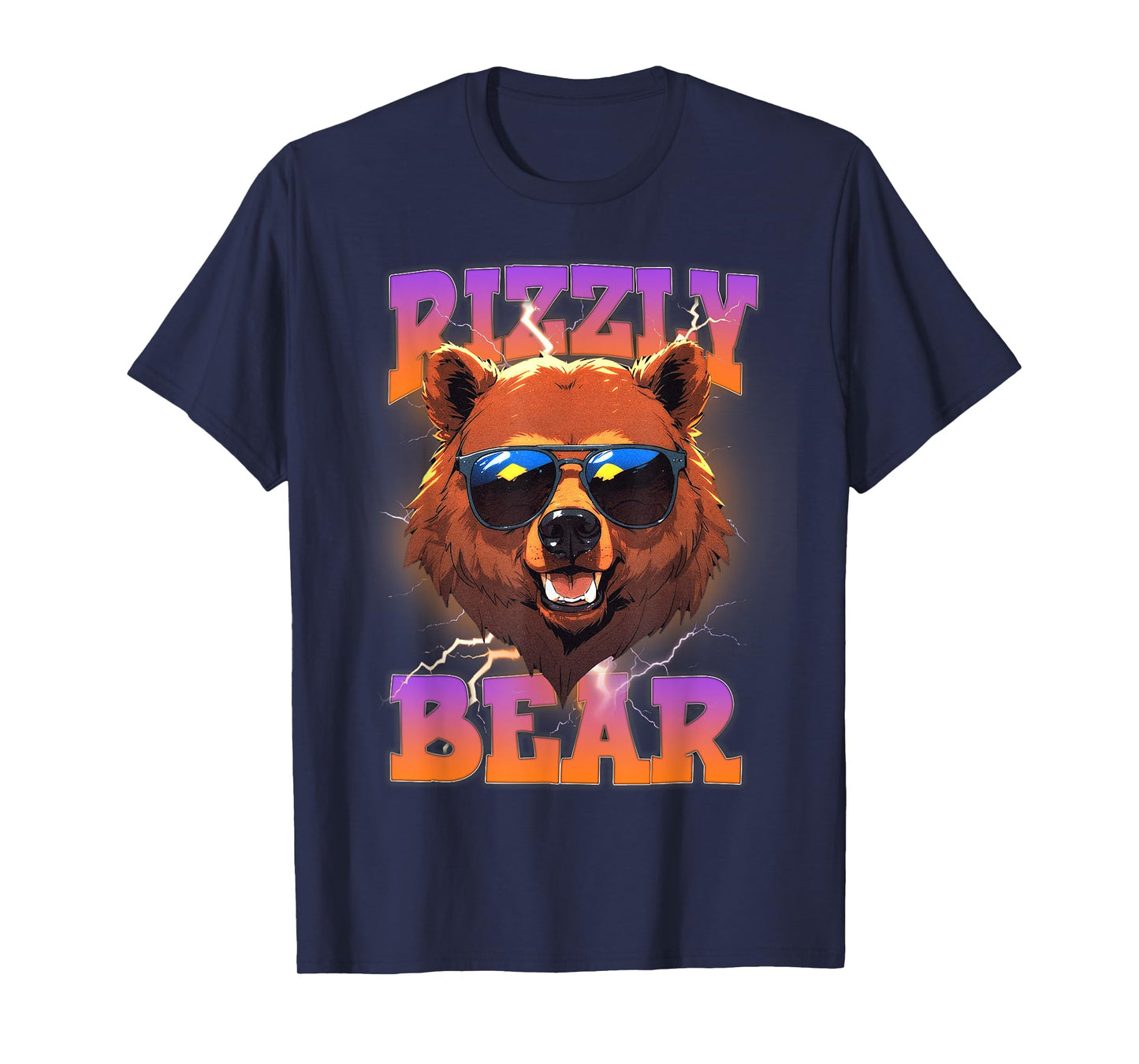 Rizzly Bear Cool Bear Wearing Sunglasses Funny Rizz for Boys T-Shirt