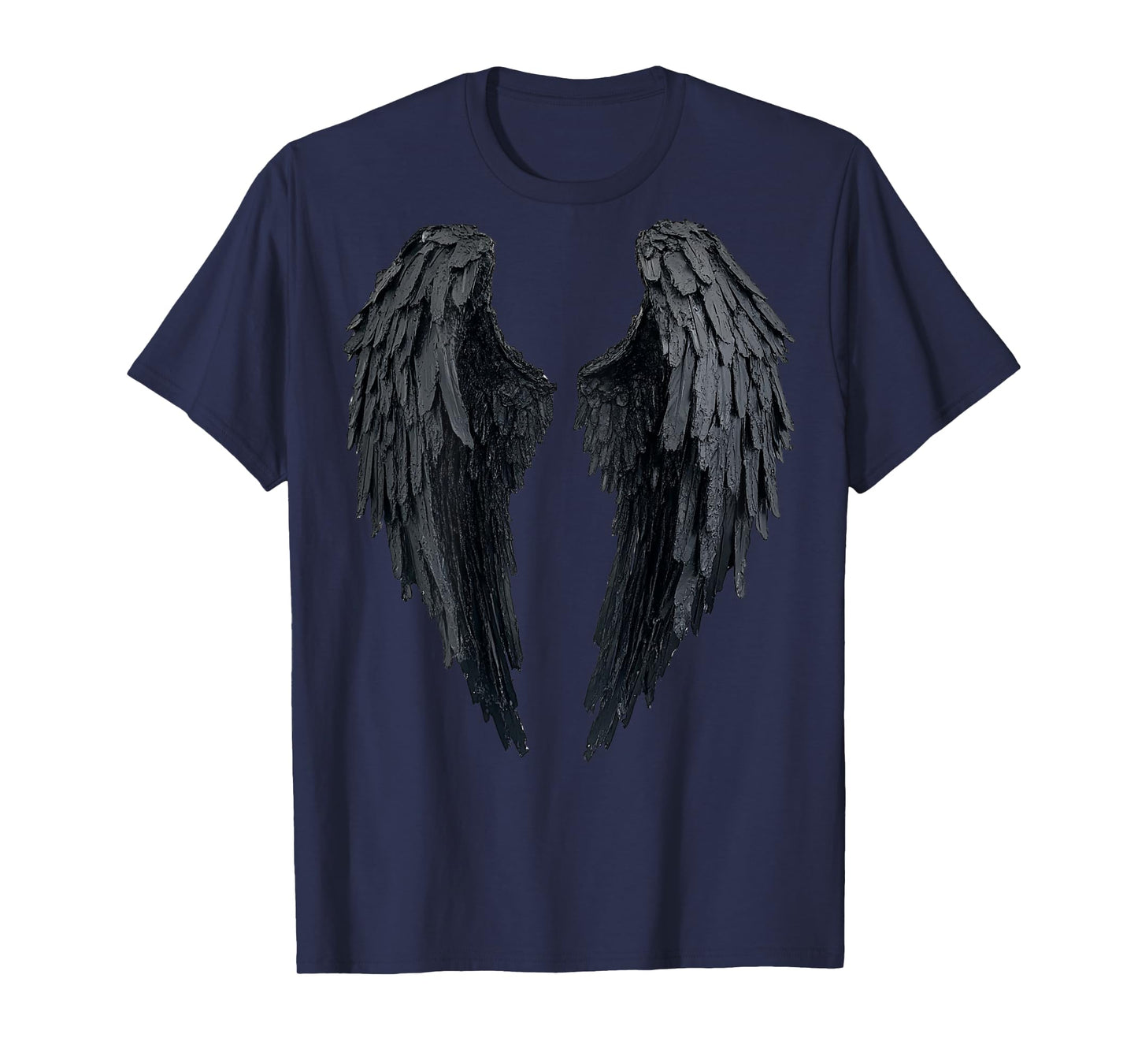 Black Angel Wings On Back T-Shirt