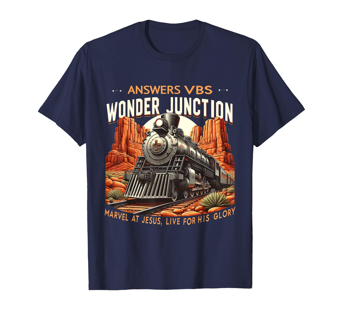 Vintage Answers VBS Wonder Junction Christian Train Theme T-Shirt