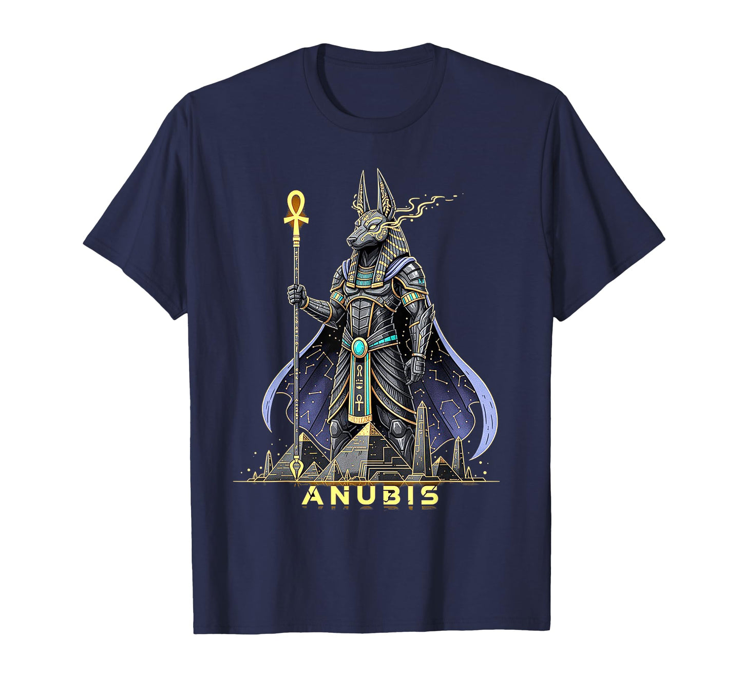 Anubis God King Pharaoh of Egypt Graphic Design Illustration T-Shirt