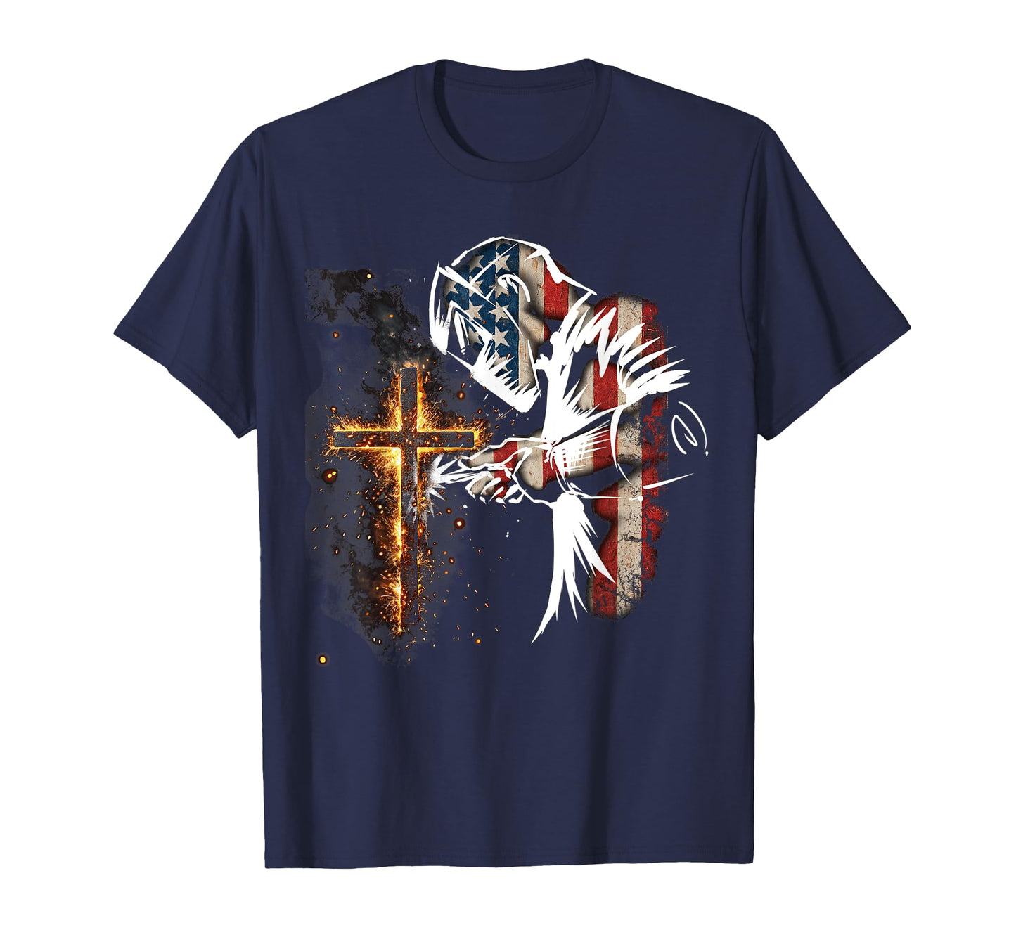 Welder American Flag Mig Tig Welding Faith Cross Christian T-Shirt
