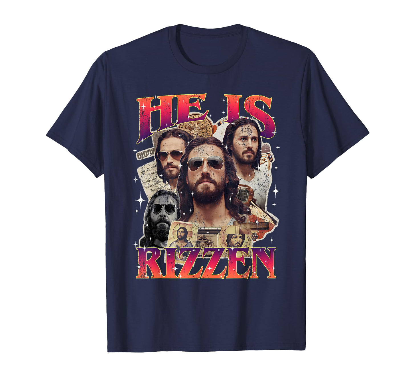 Funny Christian Easter Day Religious Cross He Is Rizzen T-Shirt