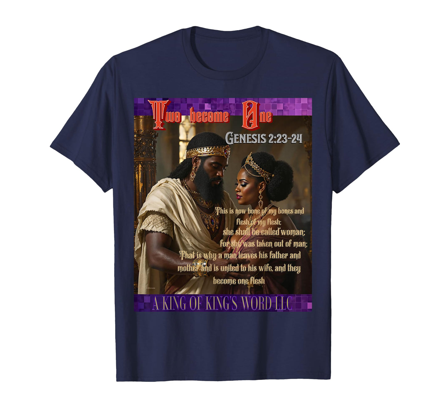 Two Become One Genesis 2:23-24 T-Shirt