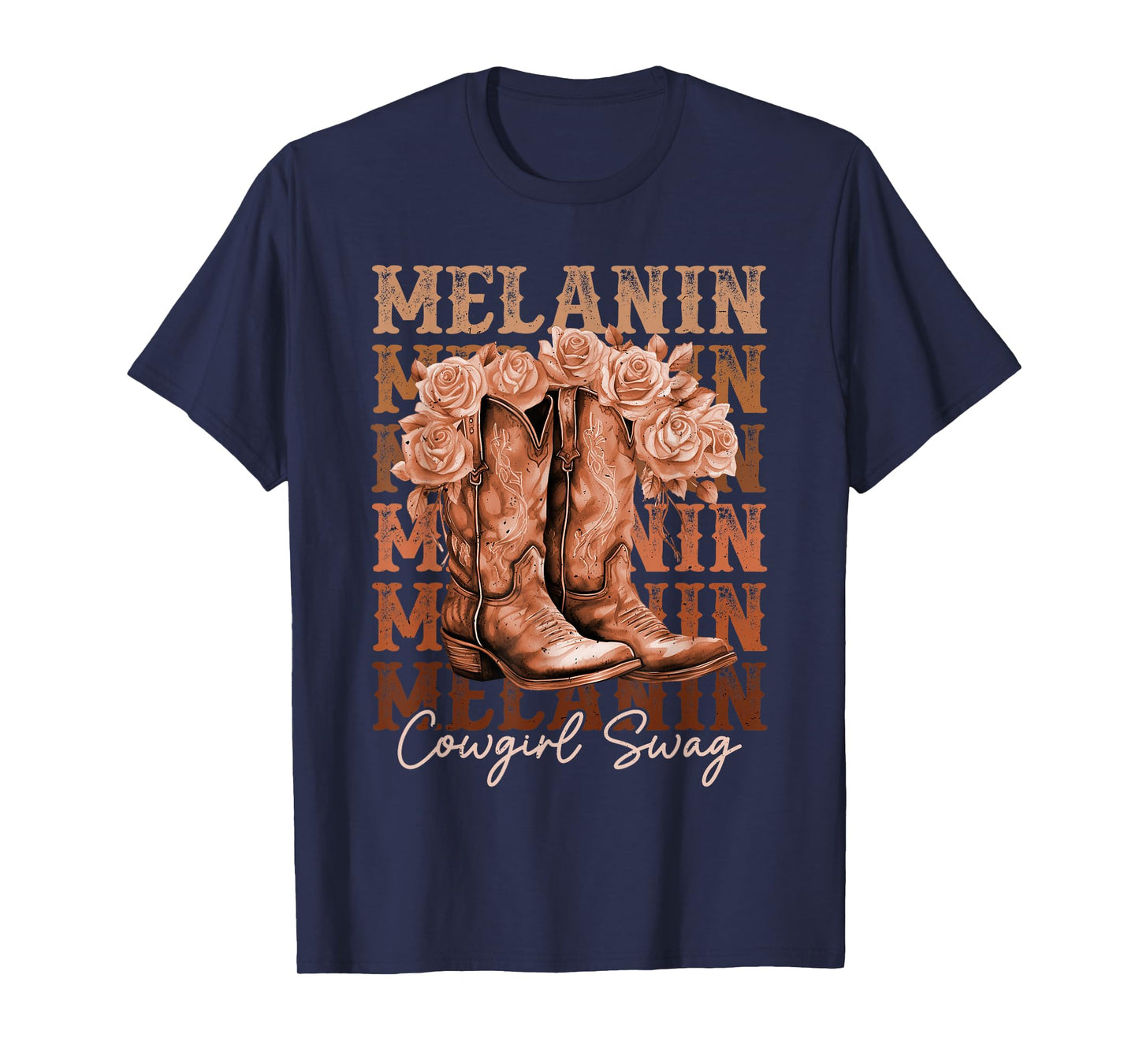 Melanin Cowgirls African Melanin Cowgirl Swag Black History T-Shirt