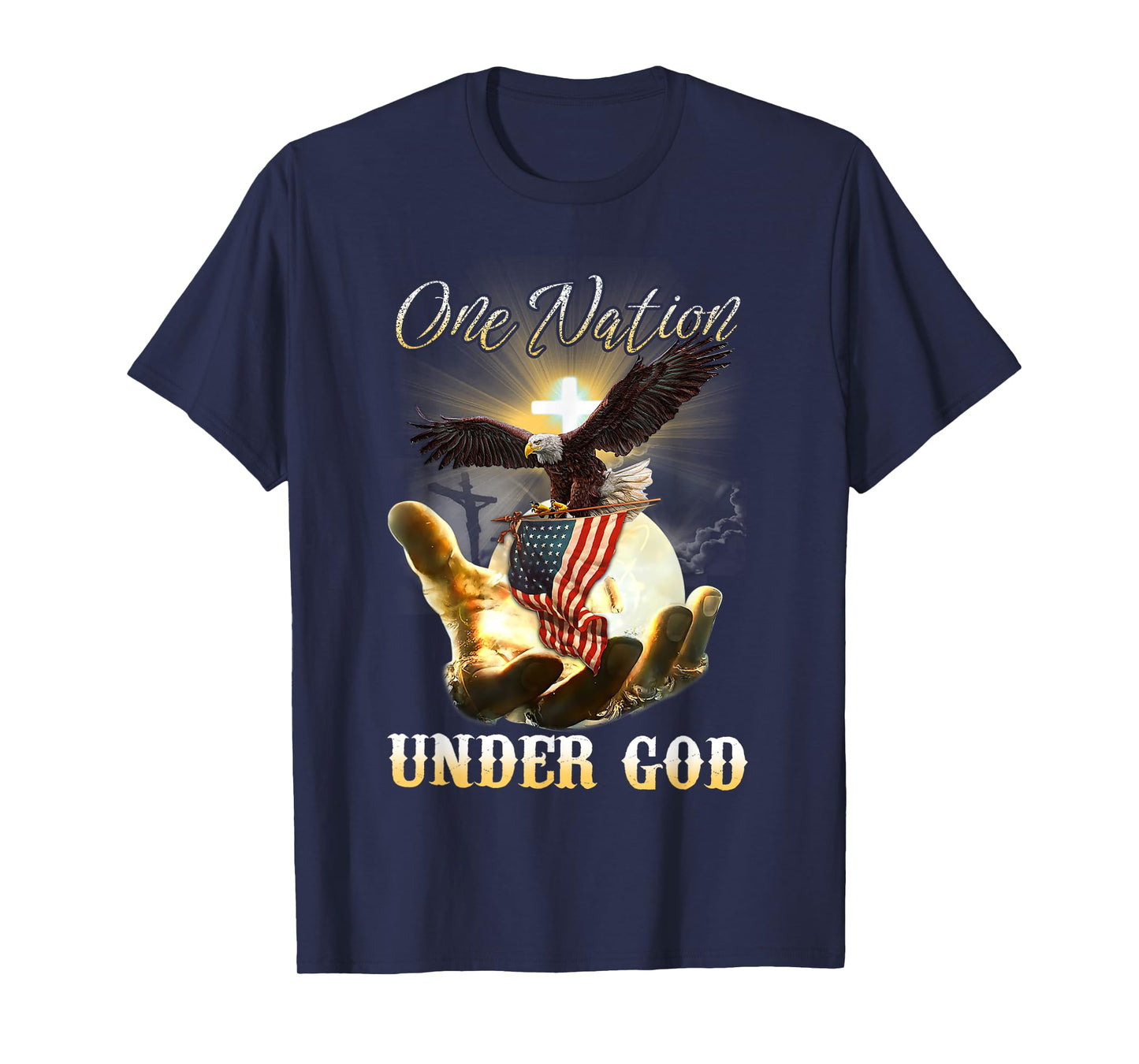 Eagle USA Christian Patriot One Nation Under God T-Shirt