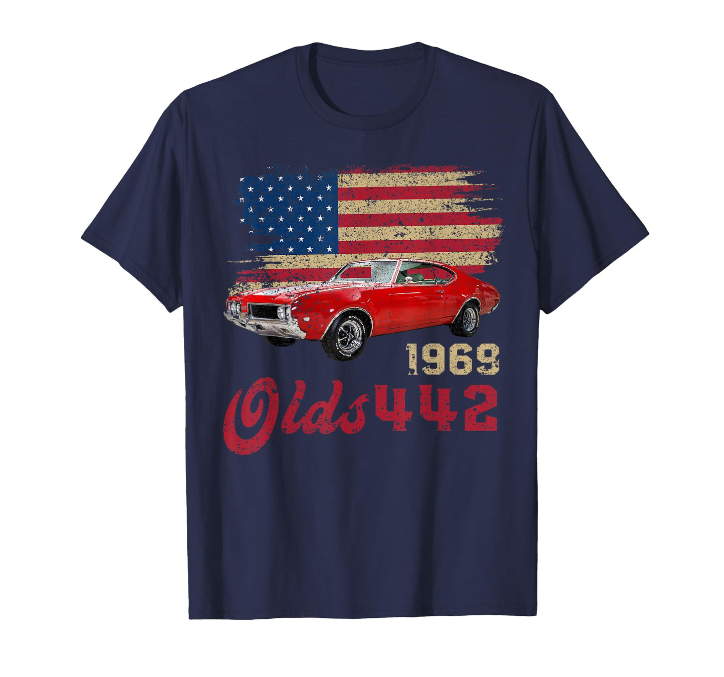 Jersey Style Olds 442 69 1969 Loves Old School Muscle Cars T-Shirt