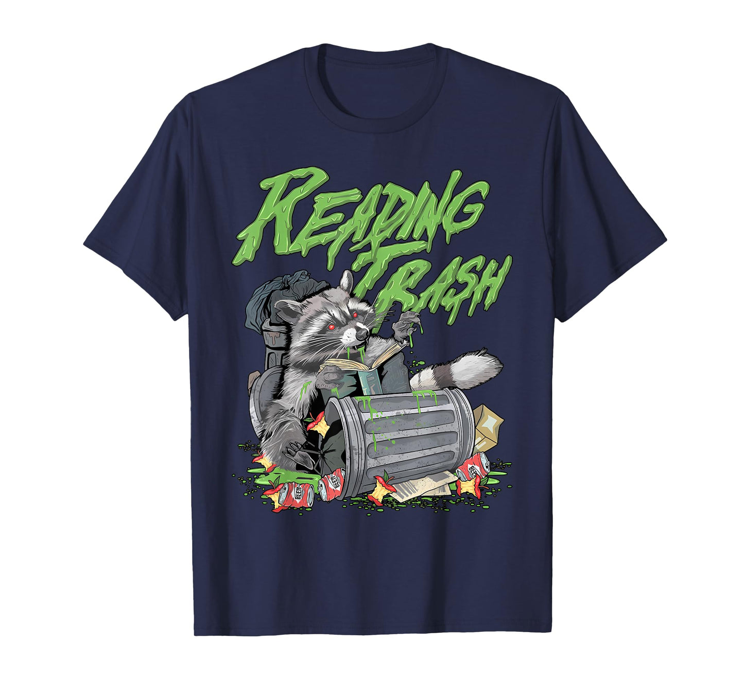 Reading Trash Racoon Bookworm Bookish Librarian Book Lover T-Shirt