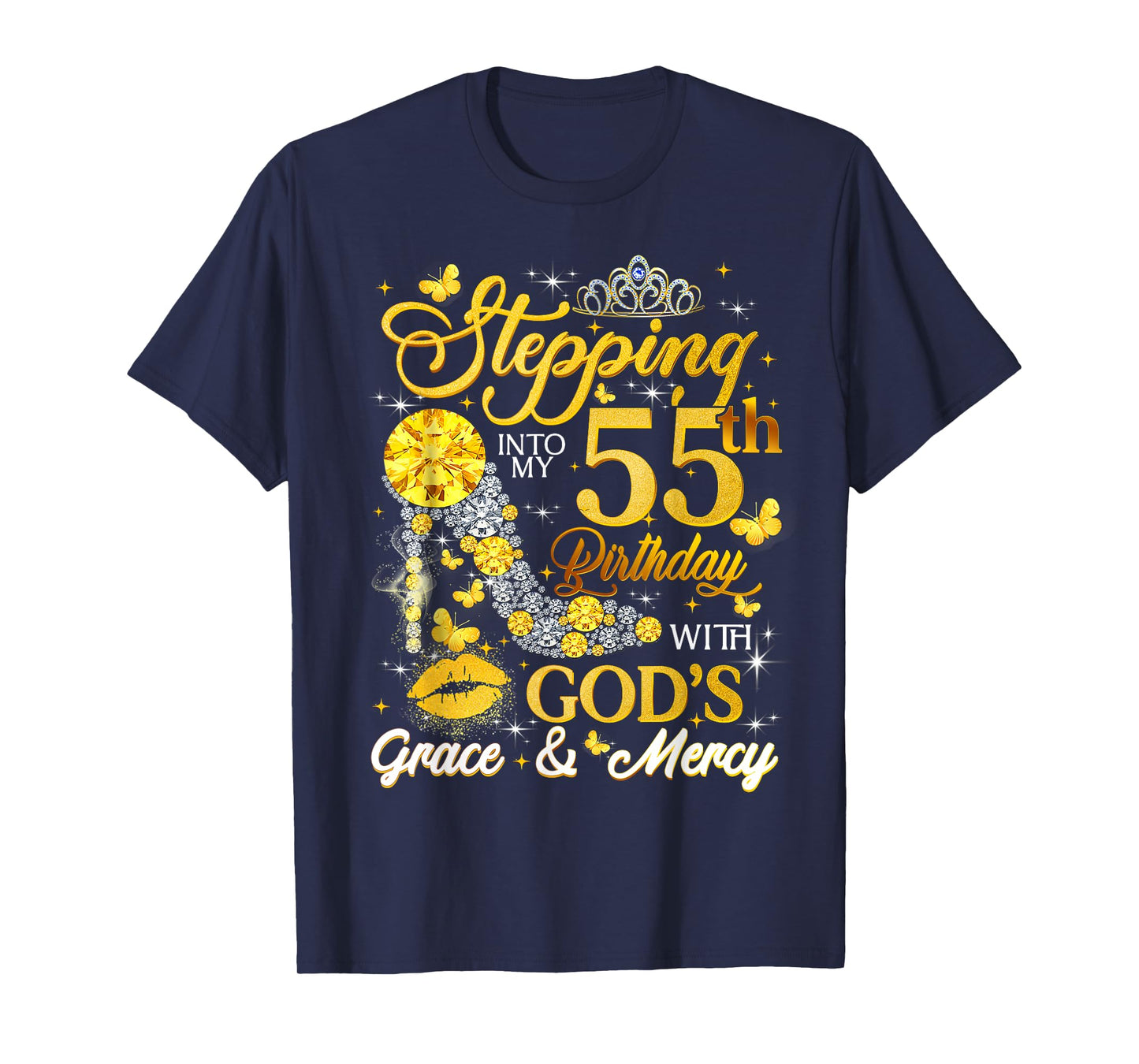 Stepping Into My 55th Birthday Shirt Women 55 Year Old Bday T-Shirt