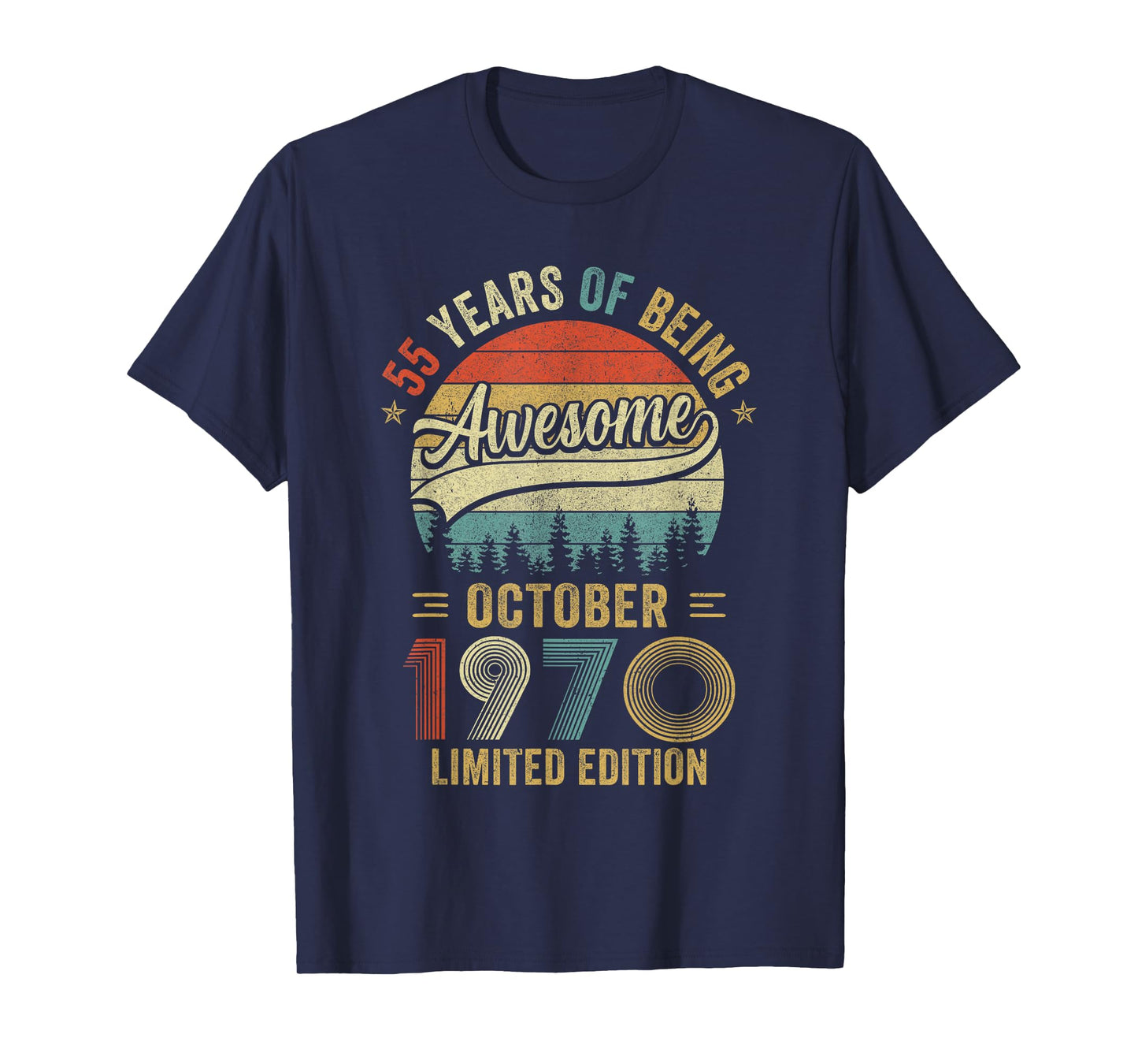 Vintage October 1970 Old 55Th Birthday Men Women T-Shirt
