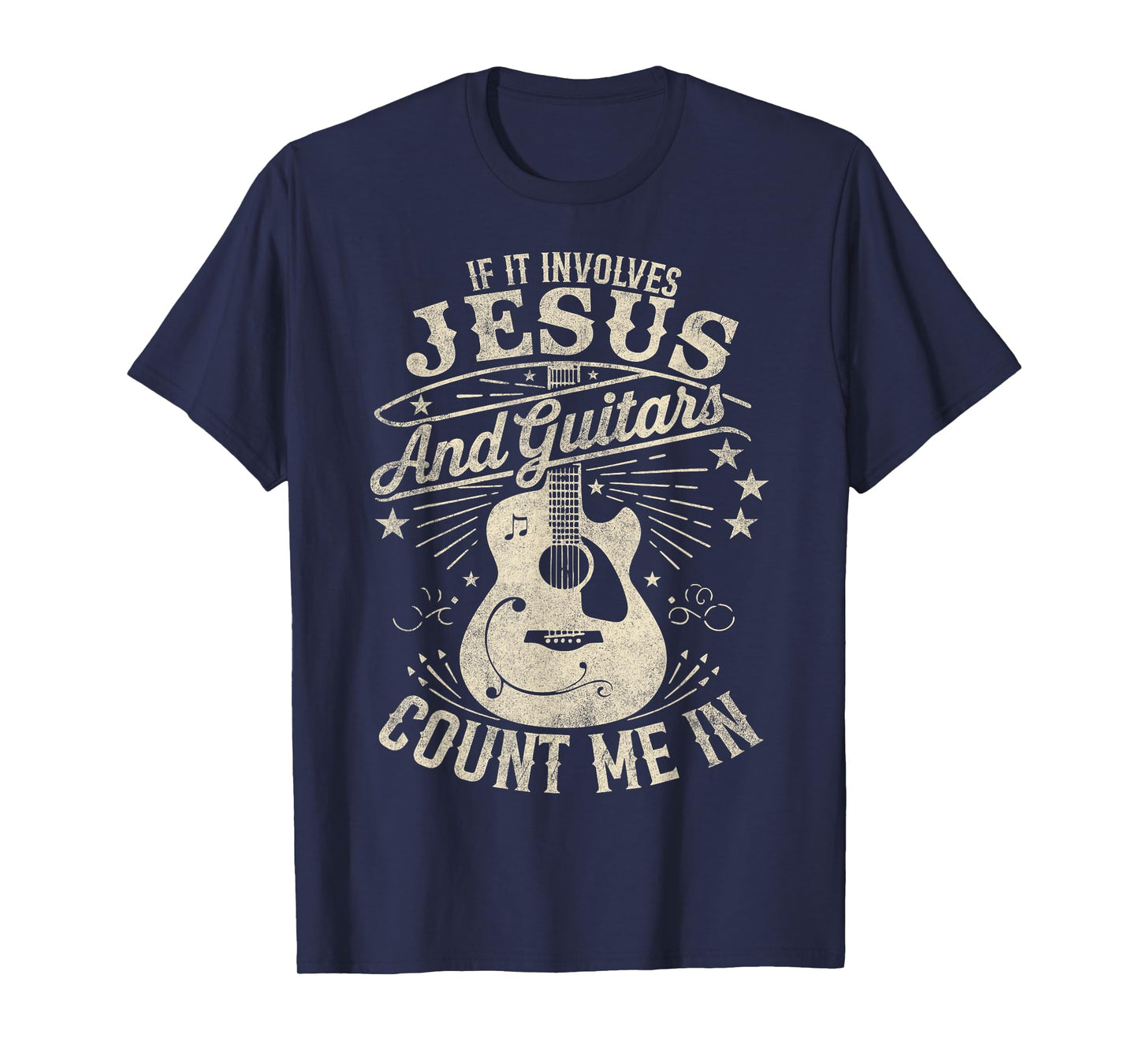 If It Involves Jesus And Guitars Vintage Christian Music T-Shirt