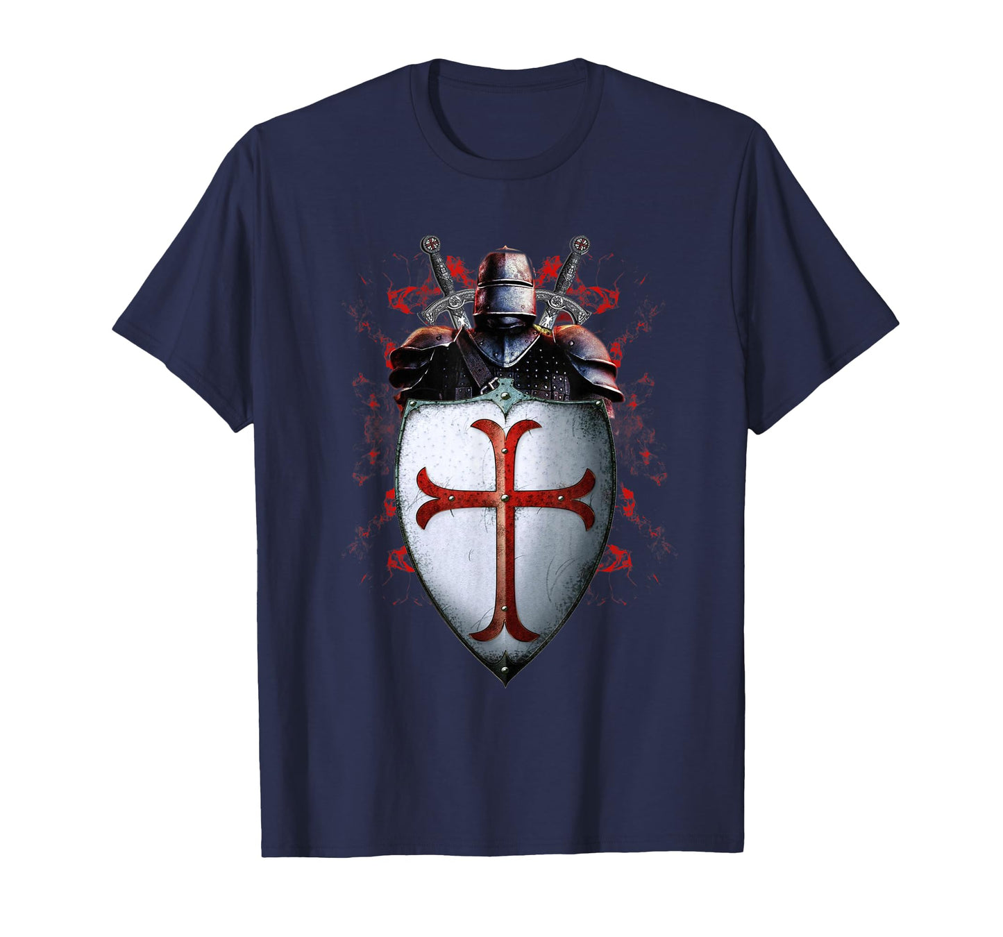 Knights Templar Flag Helmet Cross Sword Gift T-Shirt