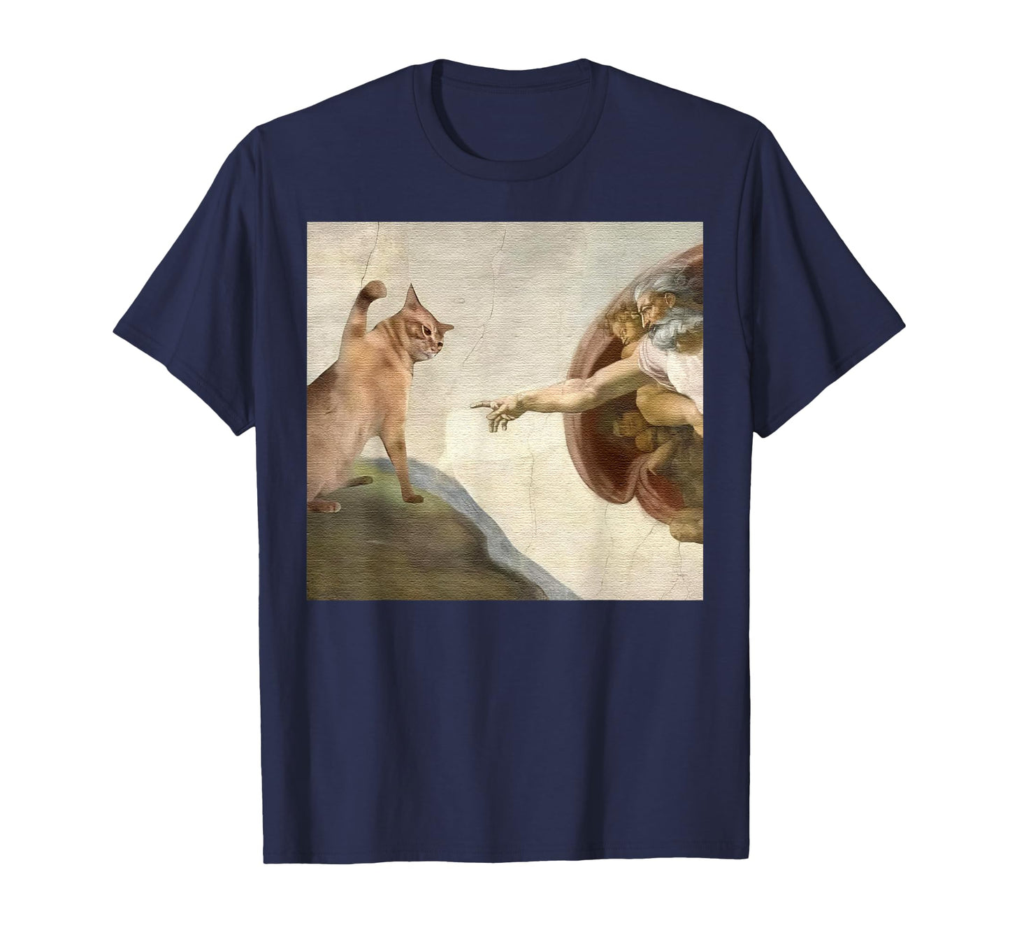 The Divine Swipe Funny Cat Swatting God's Hand Parody Cat T-Shirt