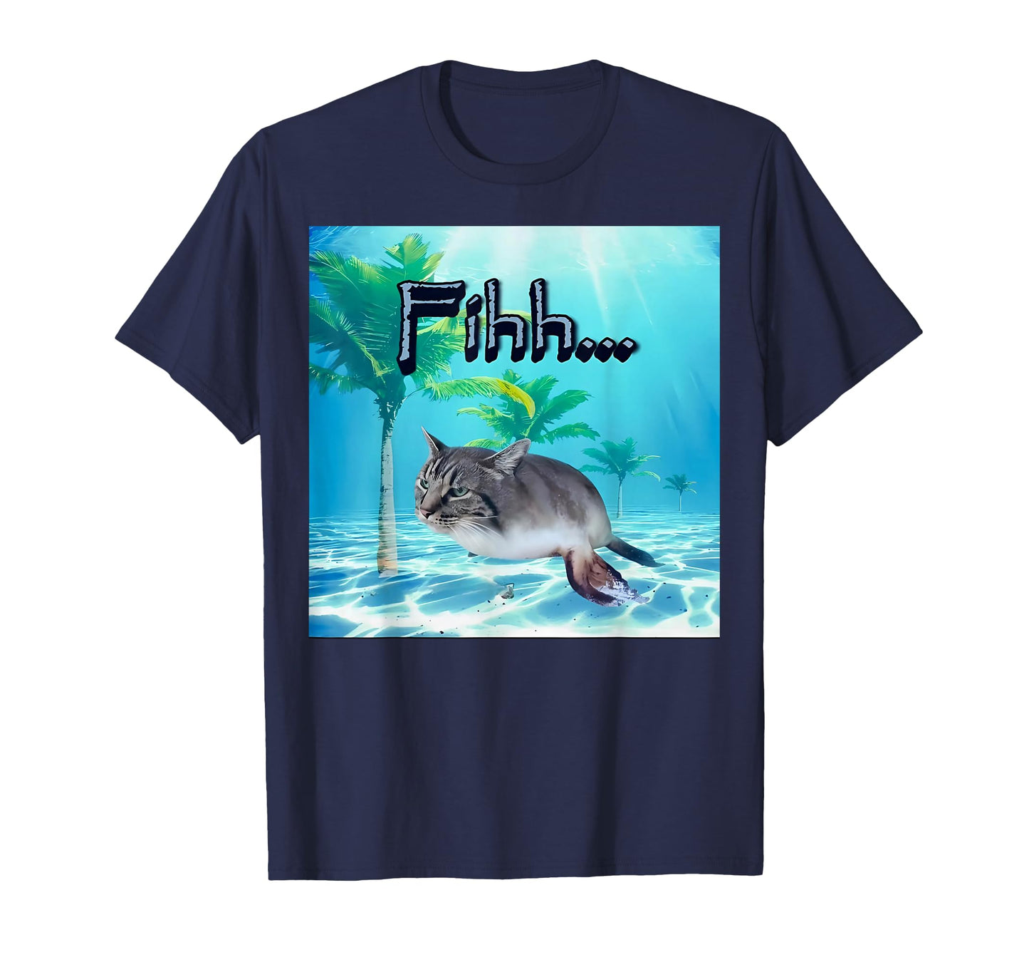 funny brainrot gen z humor cat meme fihh cat fish gen alpha T-Shirt