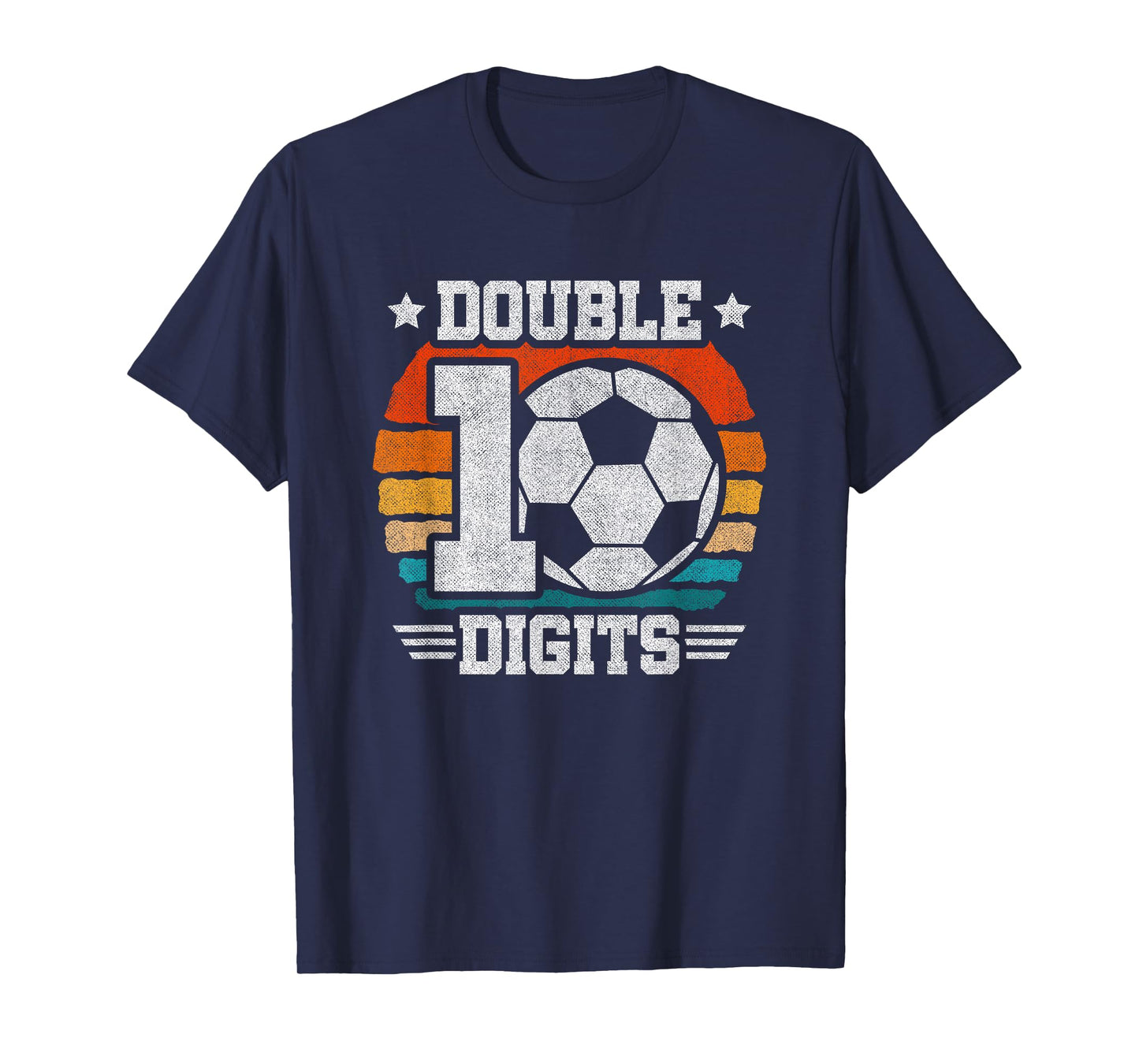10th Birthday Double Digits - Soccer 10 Year Old Birthday T-Shirt