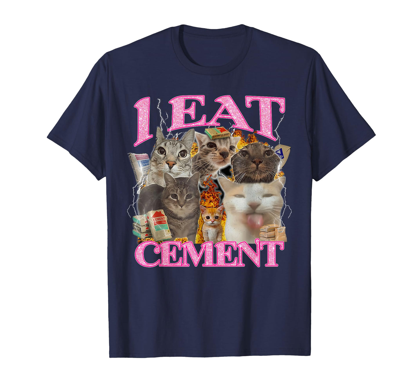 Funny Cat Meme I Eat Cement Japanese Quote Animal T-Shirt