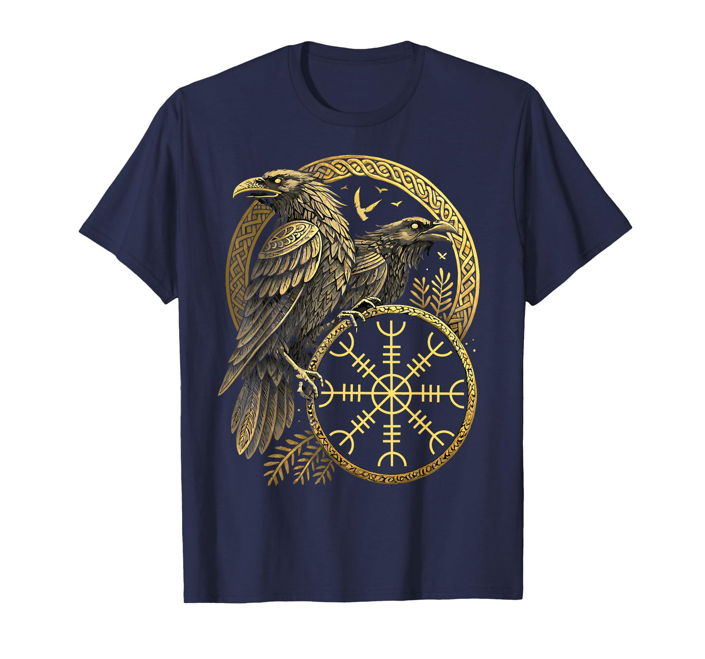Viking Symbol - Huginn & Muninn Norse Raven - Aegishjalmur T-Shirt