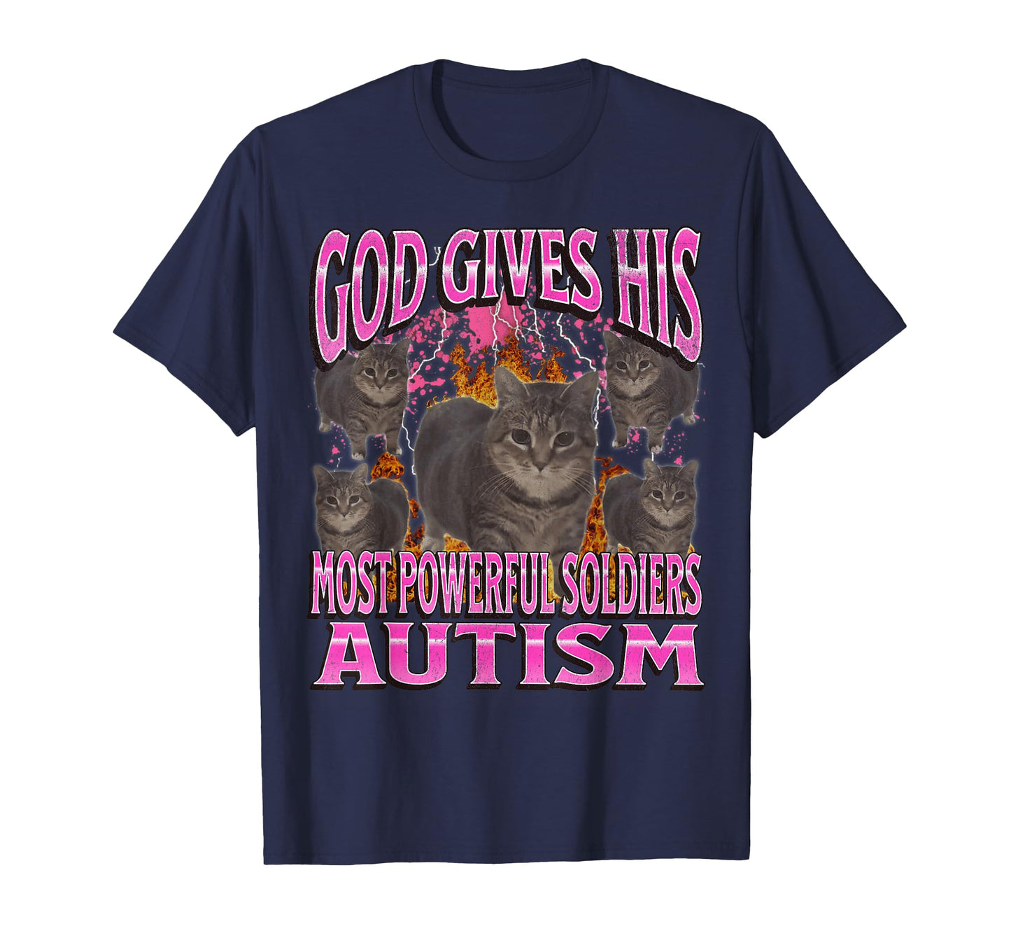 God Gives His Most Powerful Autism Funny Cat Meme Bootleg T-Shirt
