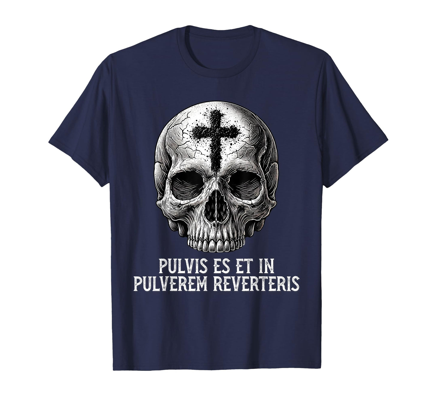 Memento Mori Catholic Crucifix Traditional Latin Mass Skull T-Shirt