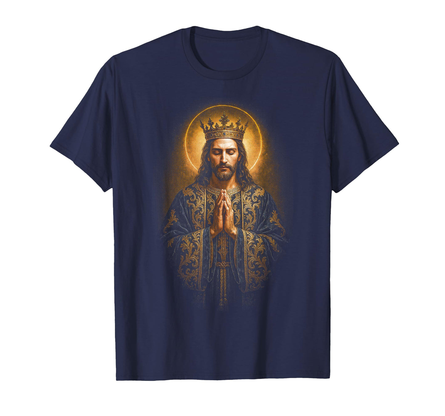Jesus With Saint Crown Christian God Faith Bible T-Shirt