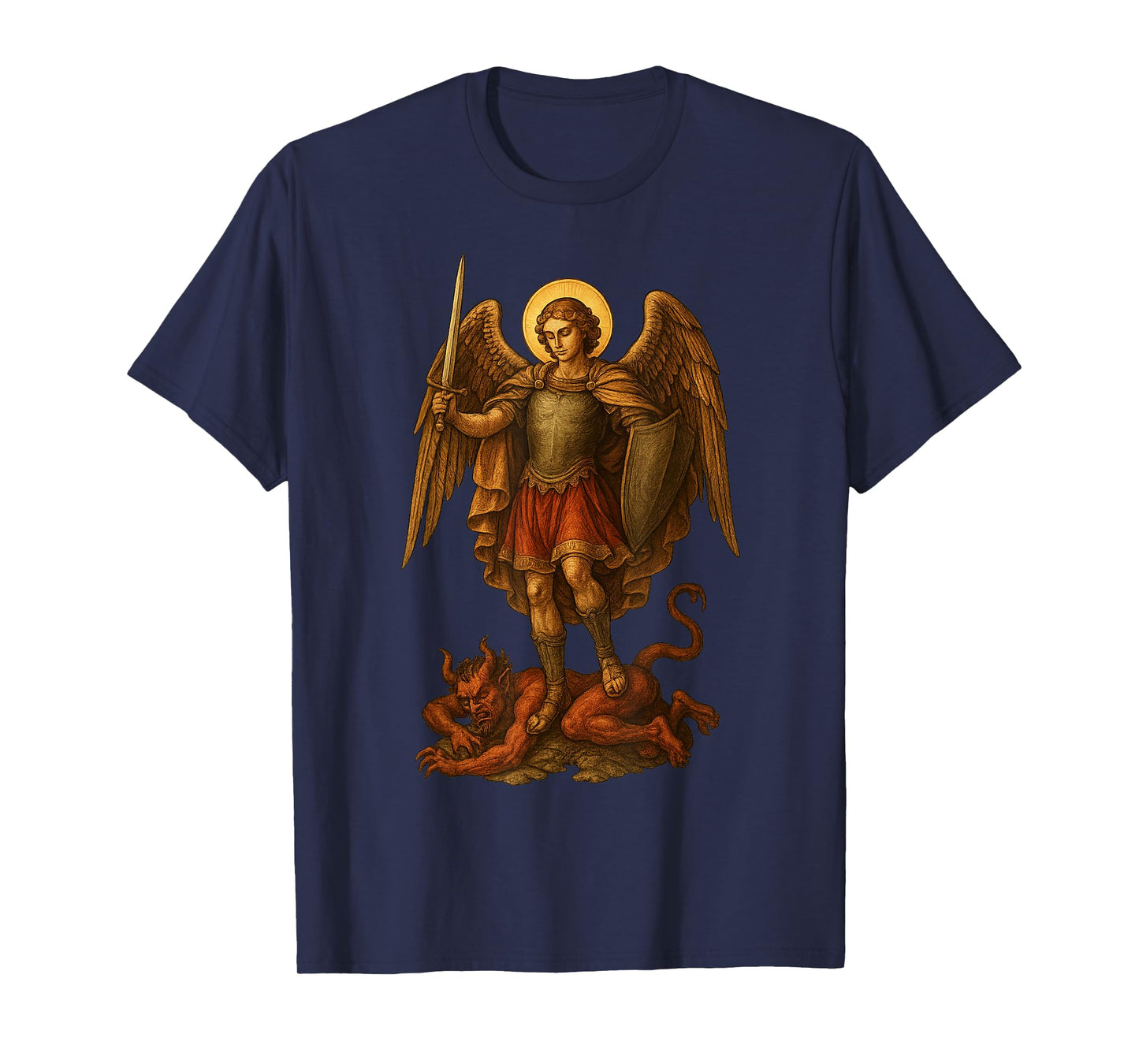 Archangel Michael defeats the devil - St. Michael T-Shirt