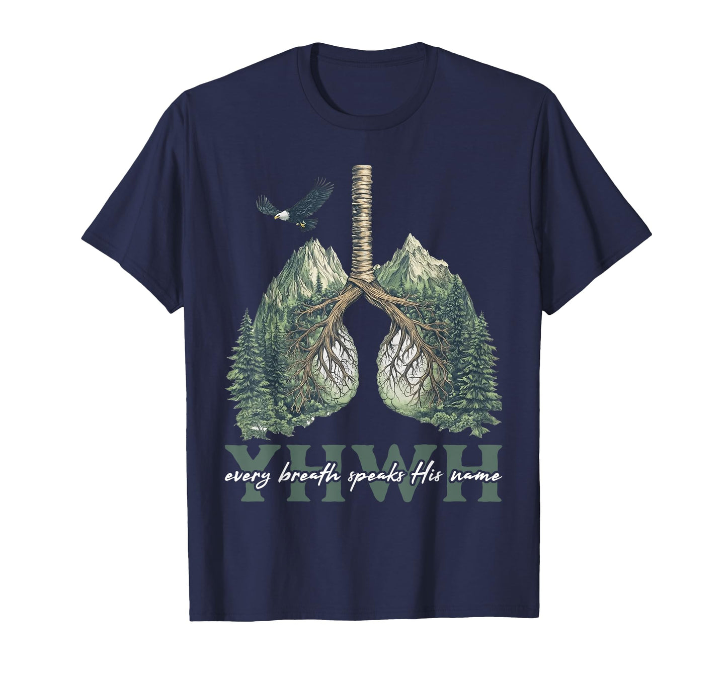 Floral Lung Christian Our Very Breath Speaks His Name YHWH T-Shirt