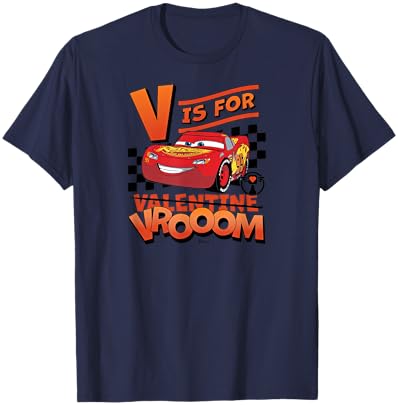 Cars - Lightning McQueen Valentine's Day V Is For Vroom T-Shirt - T-Shirt | Navy
