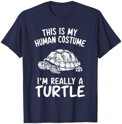 This Is My Human Costume I'm Really A Turtle Halloween T-Shirt - T-Shirt | Navy