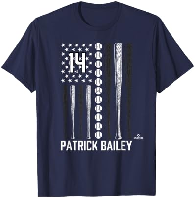 Baseball American Flag Patrick Bailey San Francisco Baseball T-Shirt - T-Shirt | Navy
