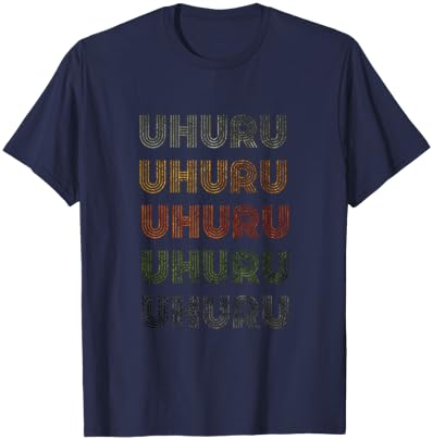 Love Heart Uhuru Grunge Vintage Style Black Uhuru T-Shirt - T-Shirt | Navy